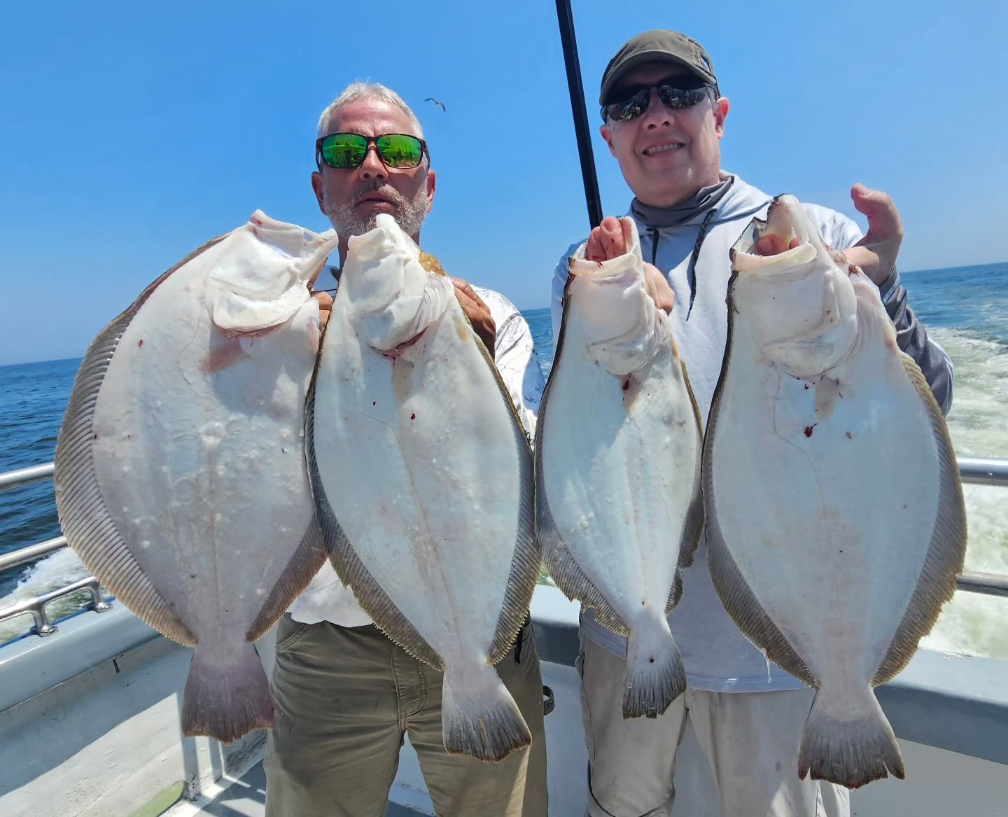 Another beautiful day on the fluke grounds with a very light crowd this morning. Had no conditions for the majority of the day with no movement at all. Had to work the jigs around the boat to get the bites. Definitely not the bite we saw yesterday, b