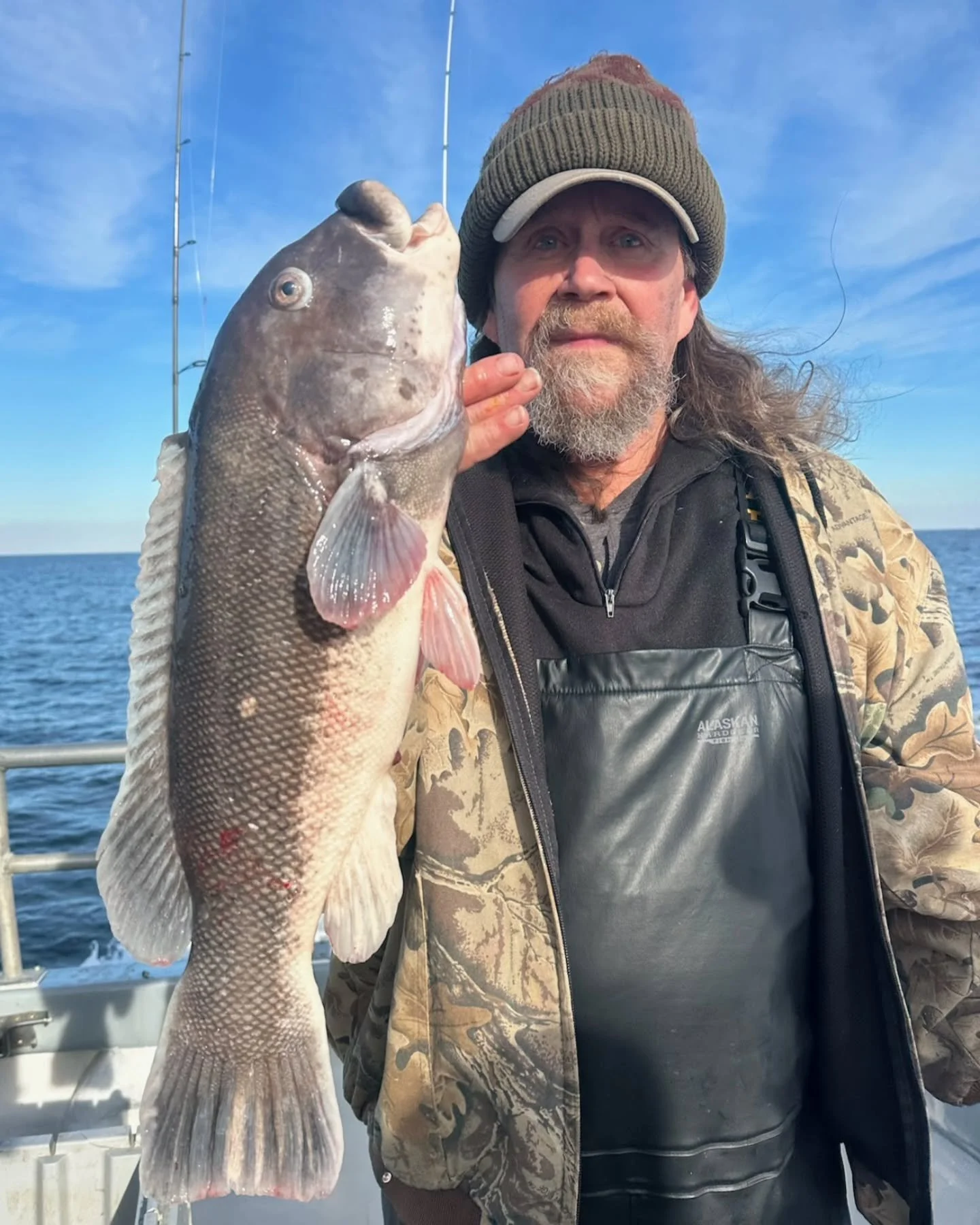 Took a pass on yesterday with the hard westerly breeze. Back out this morning with a good crowd on a drop dead gorgeous day. Just enough breeze to keep us tight on the anchors, mid 50s and sunny. Can't beat it for this time of year. Water temp warmed