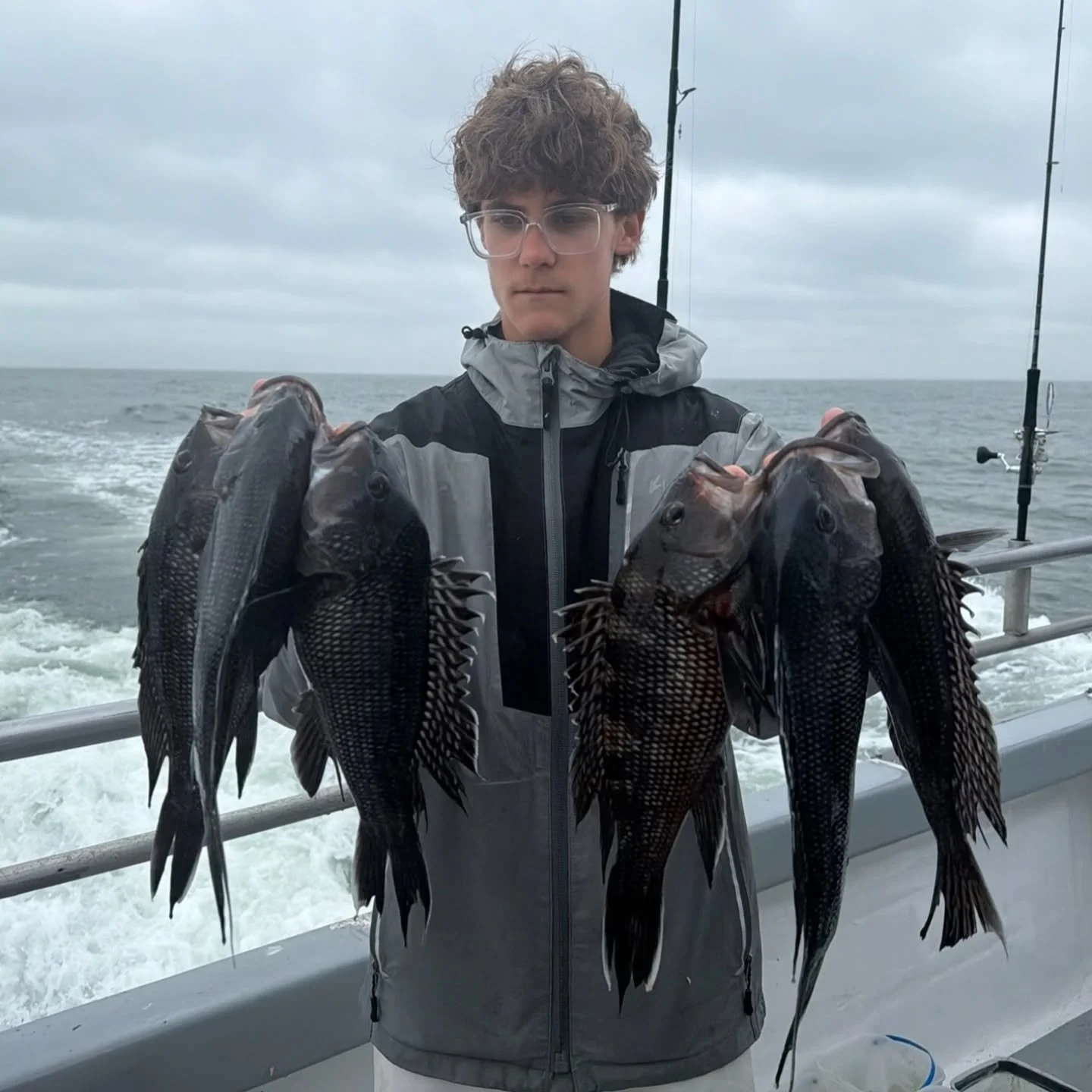 They're here!! Finally, some Seabass! 
The east wind did exactly what we hoped it would do, pushed a load of bait and Seabass in on our local bottom! Started the morning picking at some, doing lots of looking. Landed on some real good piles mid day a