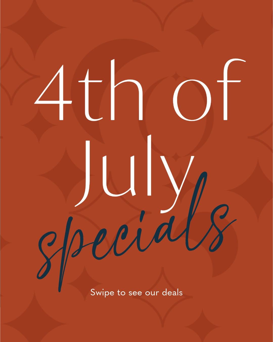 Celebrate the 4th of July with 2 days of spectacular offers from Dyad! 

Plan a day of pampering with family or friends!

HALF OFF SERVICES:
Alchemical Facials
Wellness Sessions

Book your spot now - Space is limited!

#kansascityselfcare #kansascity