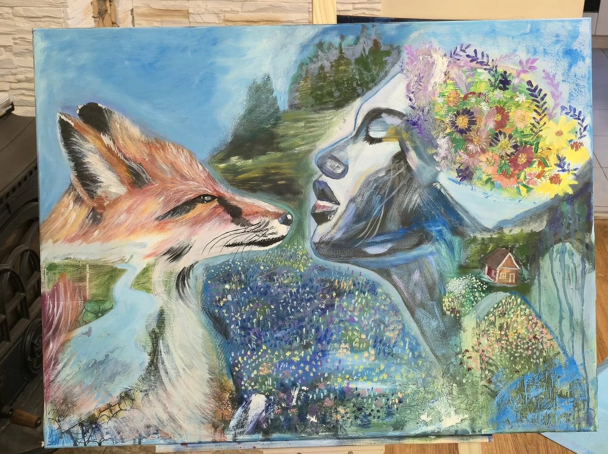 Nature's Embrace: Original Art Canvas