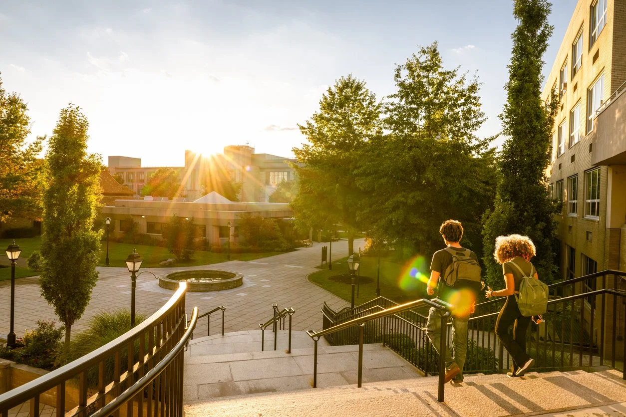College Student Walking on Campus