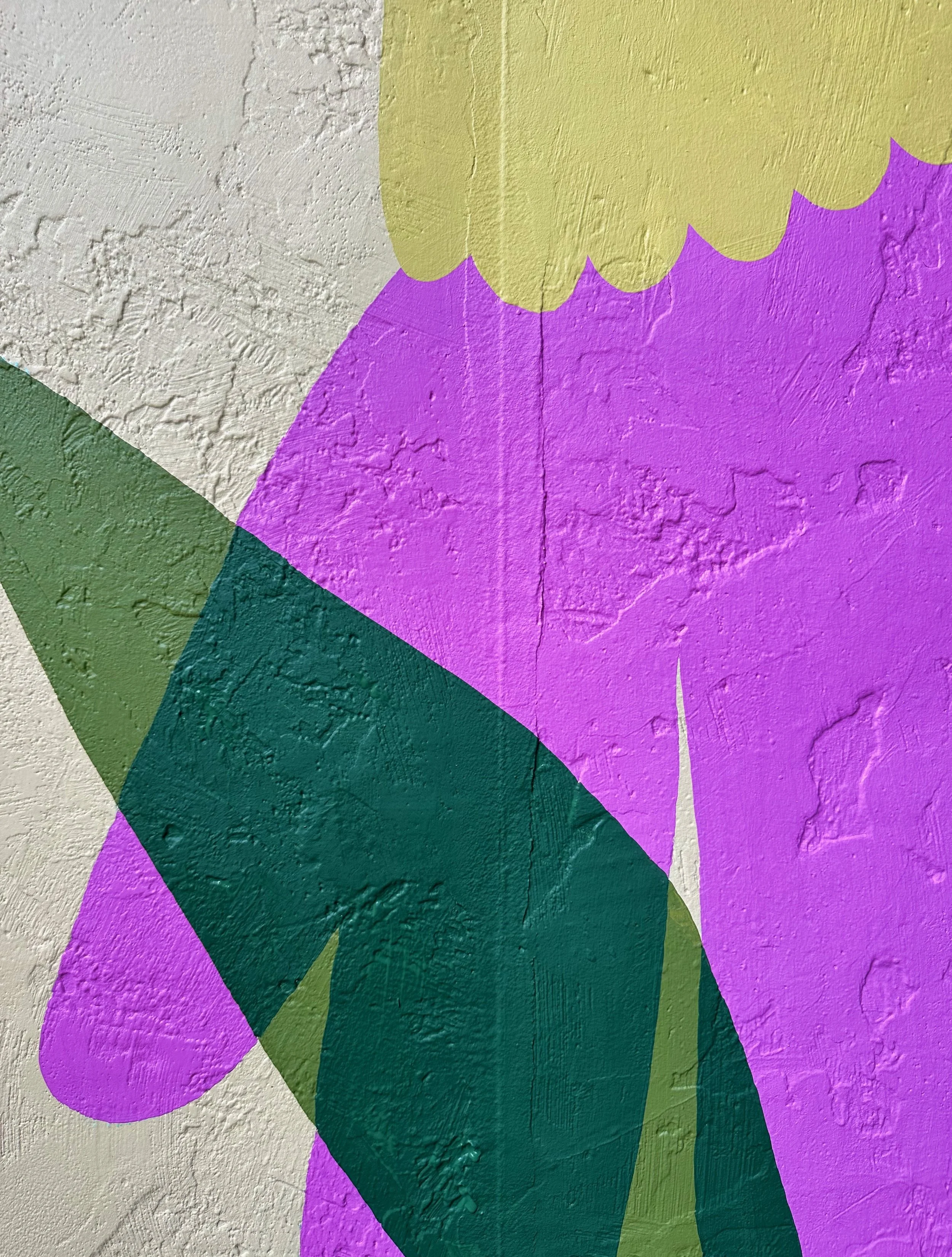 Painting on stucco can be rough (pun very much intended), but that finished textured look? 😮&zwj;💨 Ya love to see it. 

#muralist #mnartist #gardenstyle #floralmural #madebymollyjo