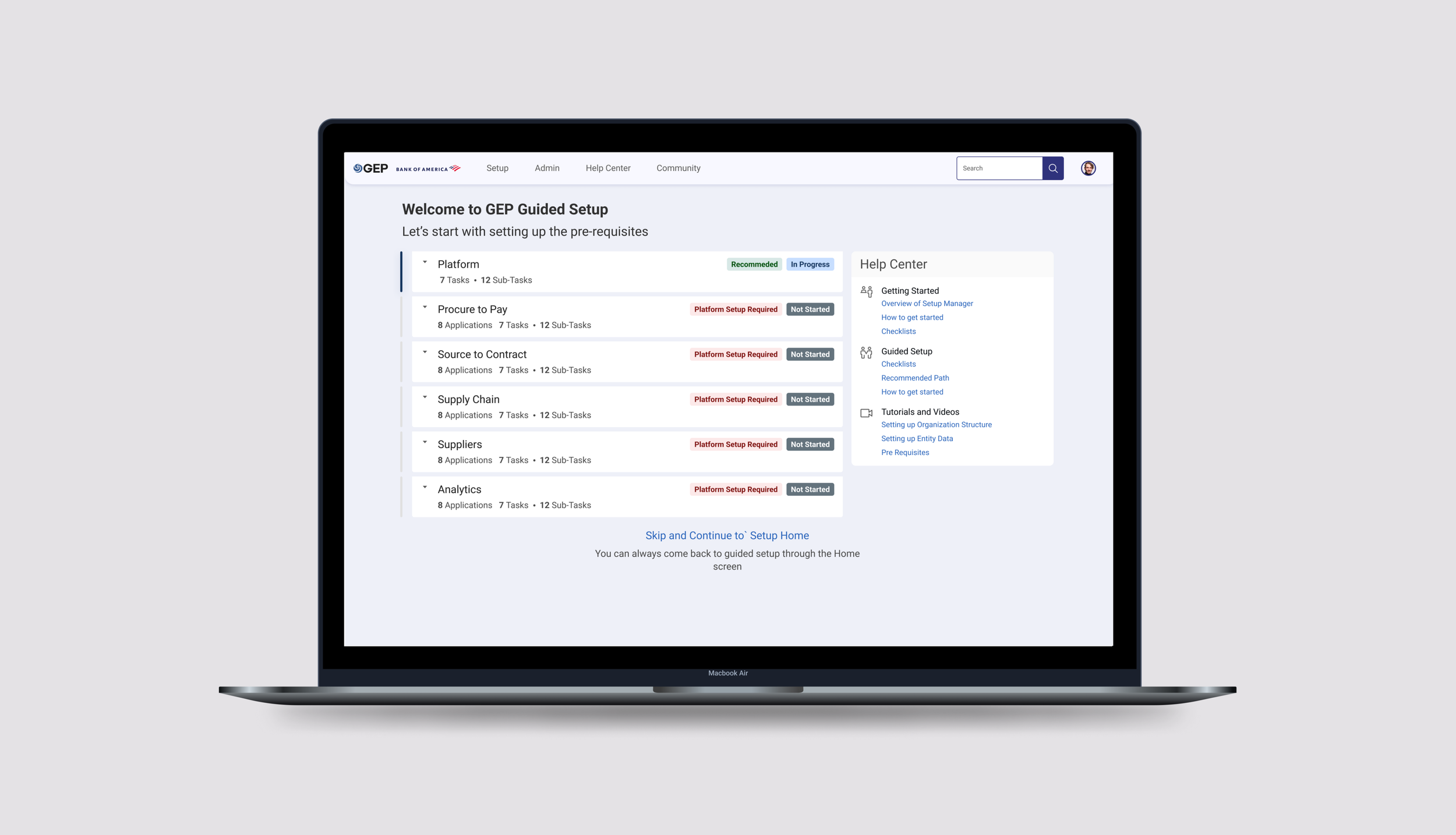 Guided Setup: Reduce setup time by upto 50%