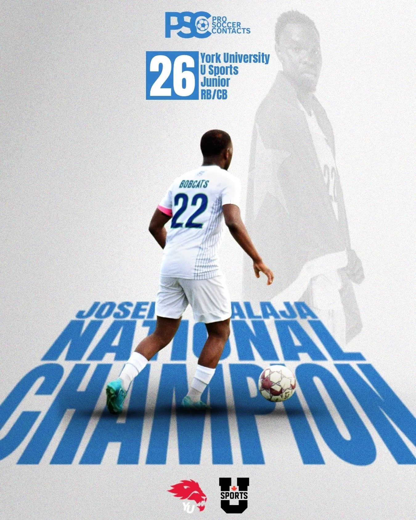 NATIONAL CHAMPION 🏆🔥

Huge congratulations to Joseph Ntalaja and York University on winning the 2025 U SPORTS National Championship! 🏆

As a junior RB/CB, Joseph helped York build one of the strongest defensive units in the country. The Lions marc