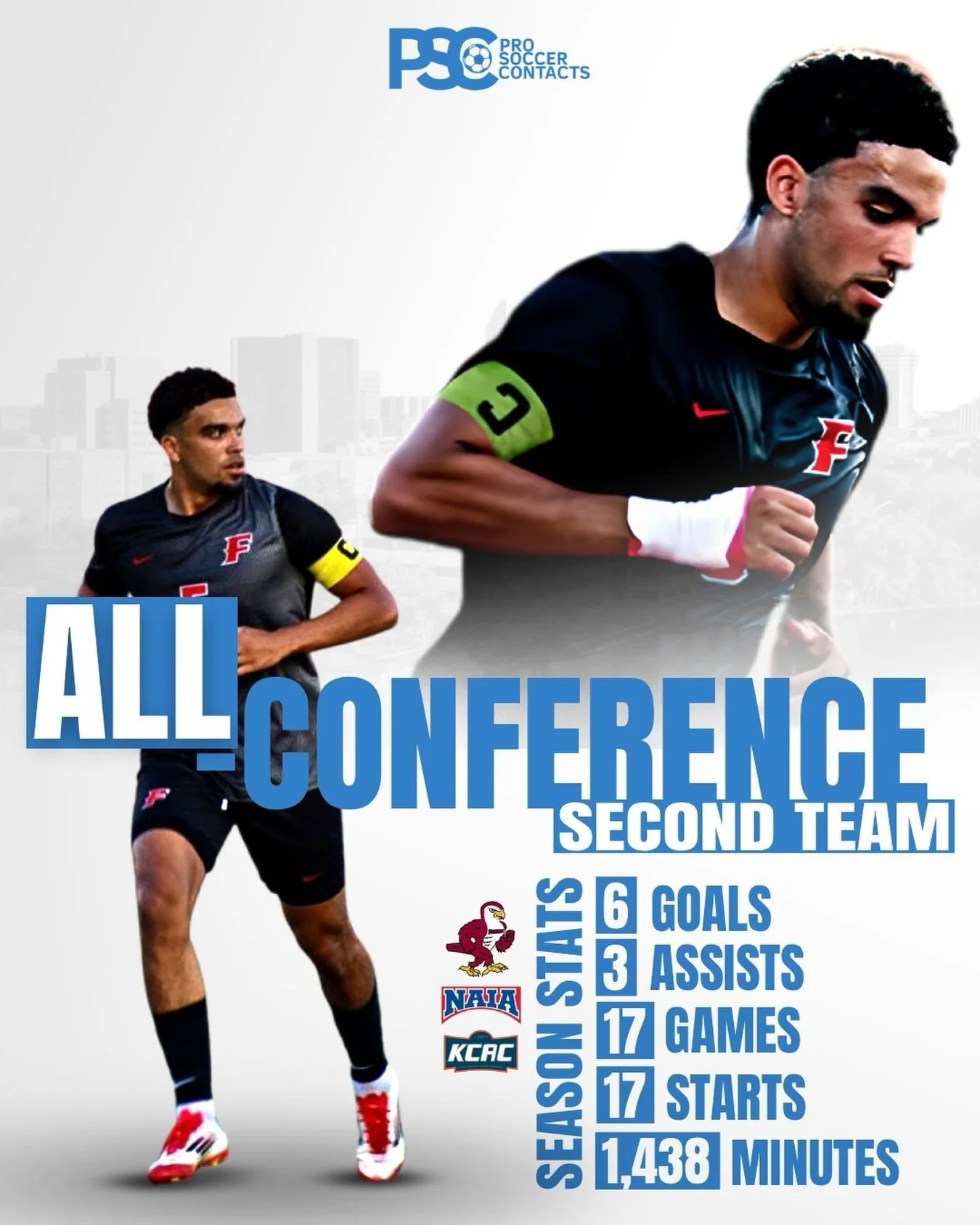 ALL-CONFERENCE SECOND TEAM ⭐️🔥

Congratulations to Andrea Xibilia on being named to the KCAC All-Conference Second Team after a standout junior season with Friends University (NAIA)! ⭐️

📊 2025 Season Stats:
6 Goals
3 Assists
17 Games
17 Starts
1,4