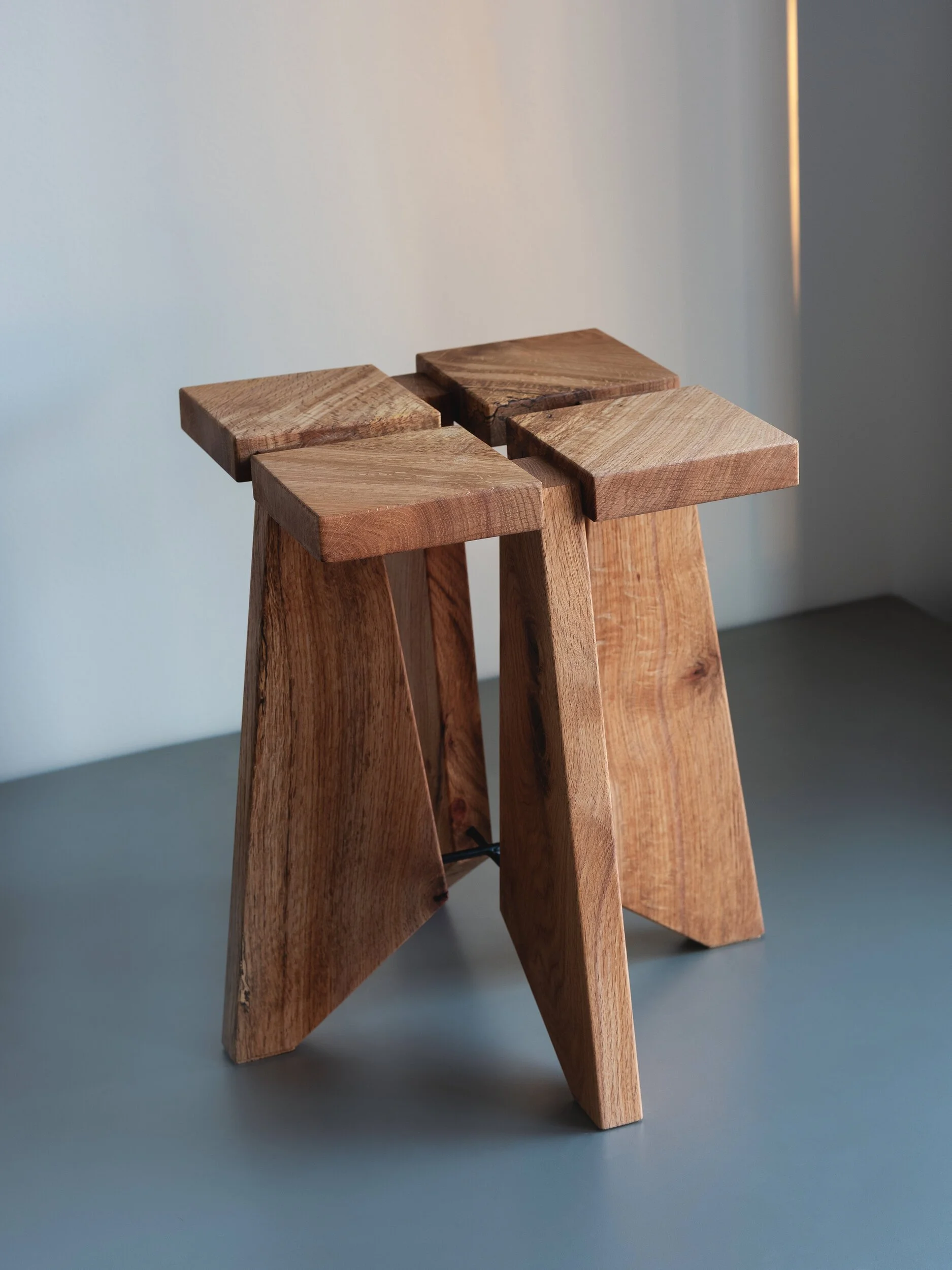Square Stool Series (SOLD)
Very Nice Wood
California Black Oak from the
Santa Cruz Mountains, Steel
16.25” x 16.25” x 17.25”
Edition of 5
WIP IV