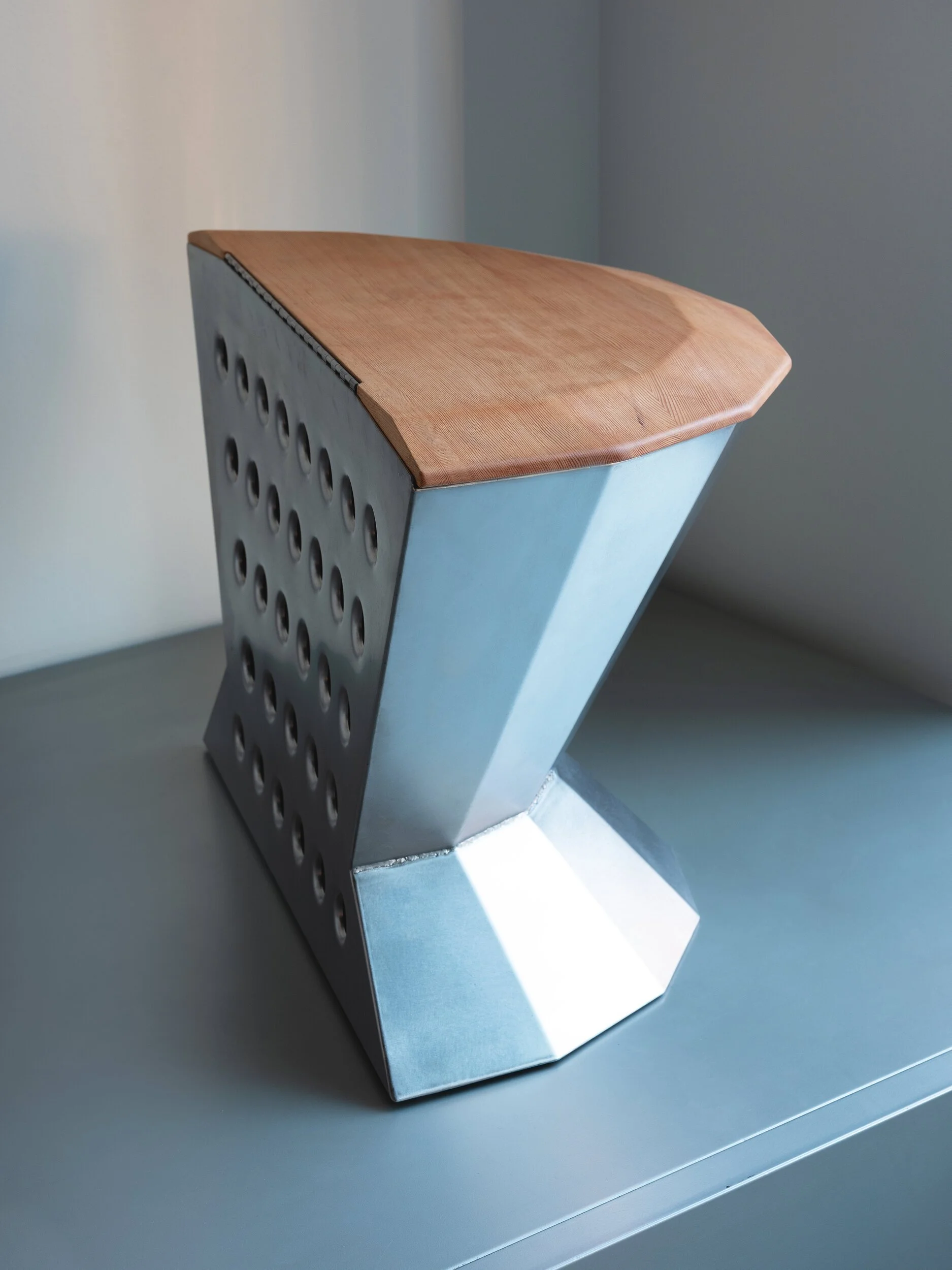 Perch
Shawn HibaCronan
Stainless Steel, VG Douglas Fir
14” x 28” x 18”
Edition of 2
WIP IV