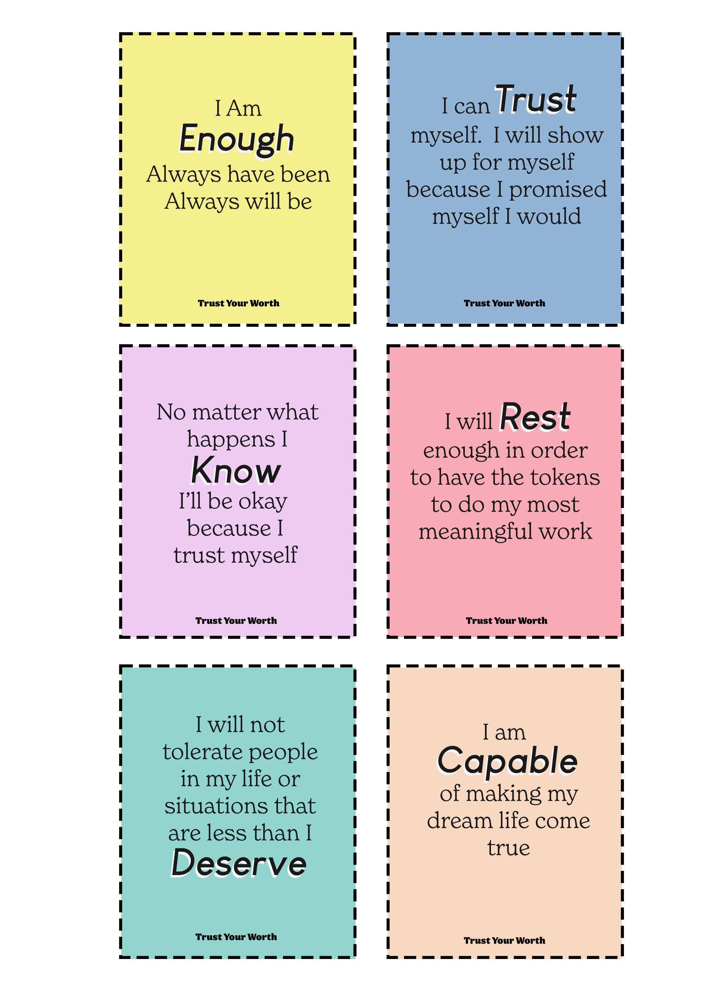 30 Printable Affirmations