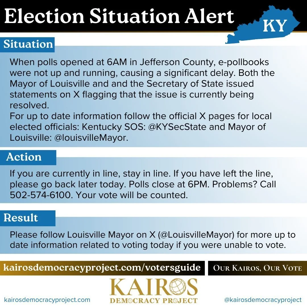 Updates from Election Day in KY! To stay informed, check out our Voter's Guide. Link in bio!
.
.
.
#Vote #Vote2024 #VoterProtection #VoterRights