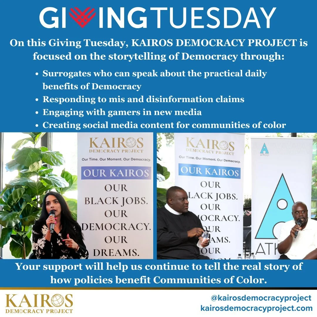 Today is Giving Tuesday!
Your support can make a lasting impact. Together, we can train grassroots leaders, combat misinformation, and empower communities of color to safeguard democracy. This is our time to act. Every dollar you give fuels our missi