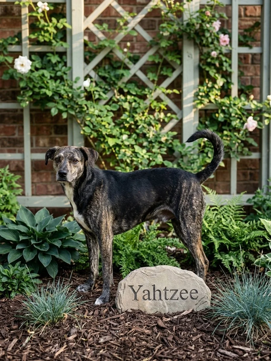 Yahtzee is a 2 1/2 year old male hound mix
Yahtzee came from a local hoarding situation.
He weighs 30 pounds
It took a while for him to come out of his shell but he has found his way and loves his Pac!
He crates on his own. 
Housebroken. 
Dog friendl