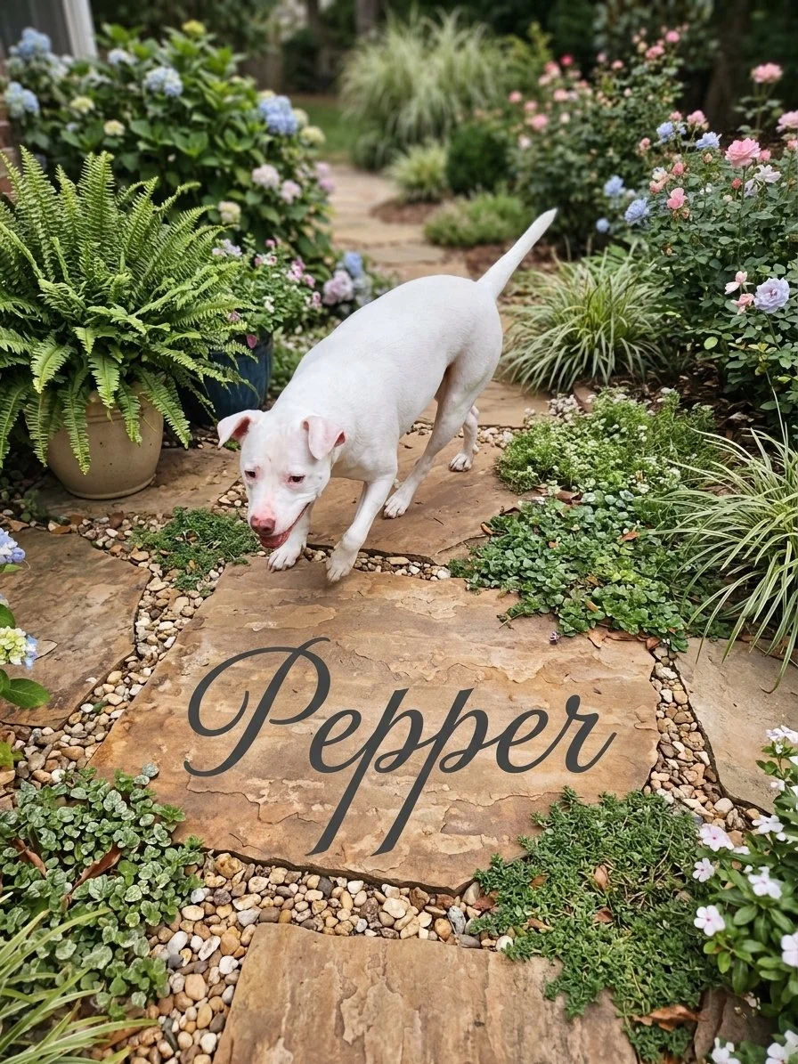 Pepper is a 5 year old female Bully Mix.
She weighs 51 pounds

Pepper LOVES water!!!! 
Hose, swimming pools, if its wet she is in it!!!
her BFF is SHINE.
Wherever he is, she is.
She is very friendly and loves everything and everyone.
Pepper is a happ