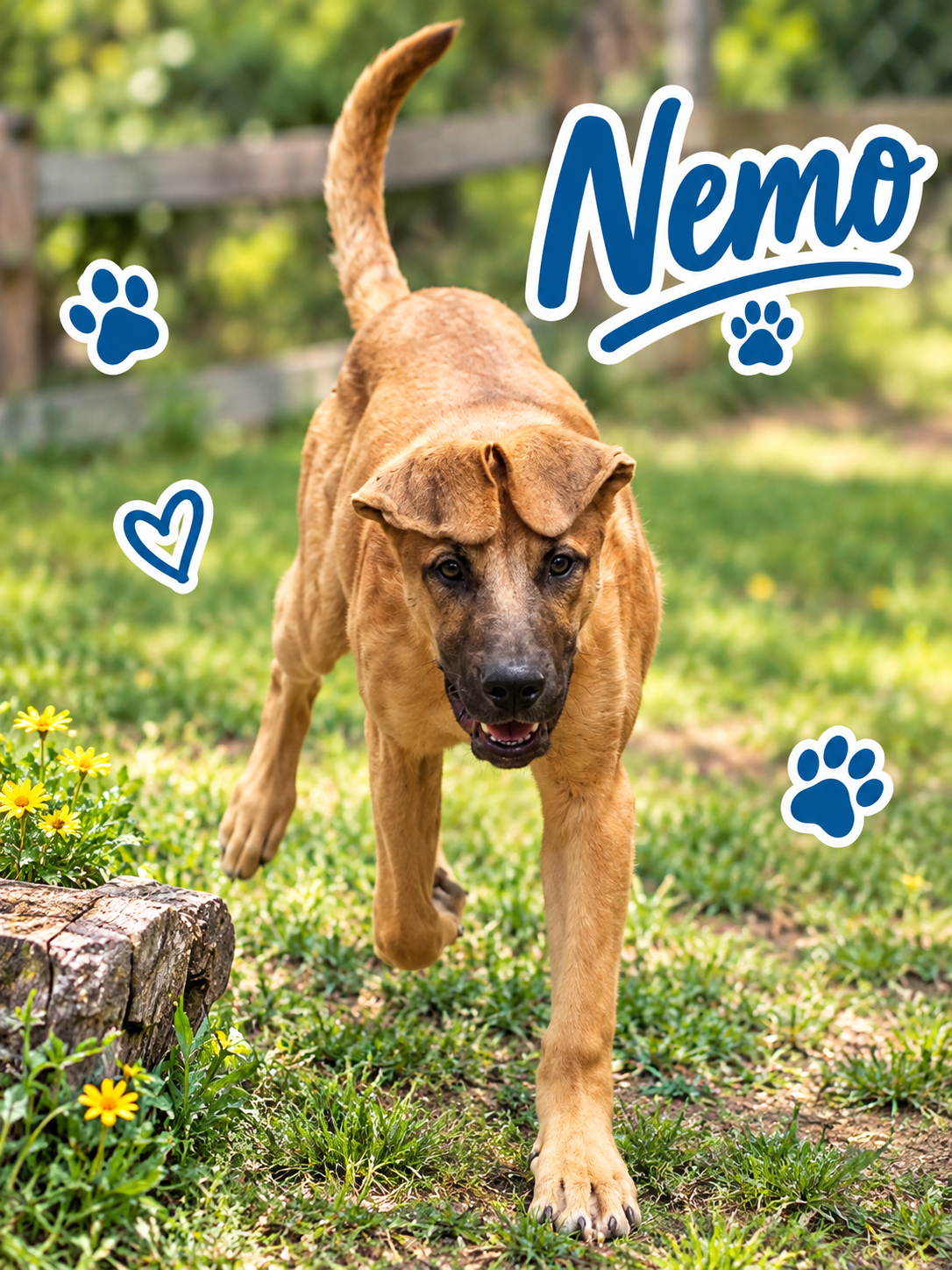 Nemo is a 6 month old male Shepherd.
Nemo is roughly 40 pounds now and growing like a weed.

He found himself in the cow shoot at my vets office off a very busy road.
No one claimed this precious soul so the staff asked if we would welcome him in and