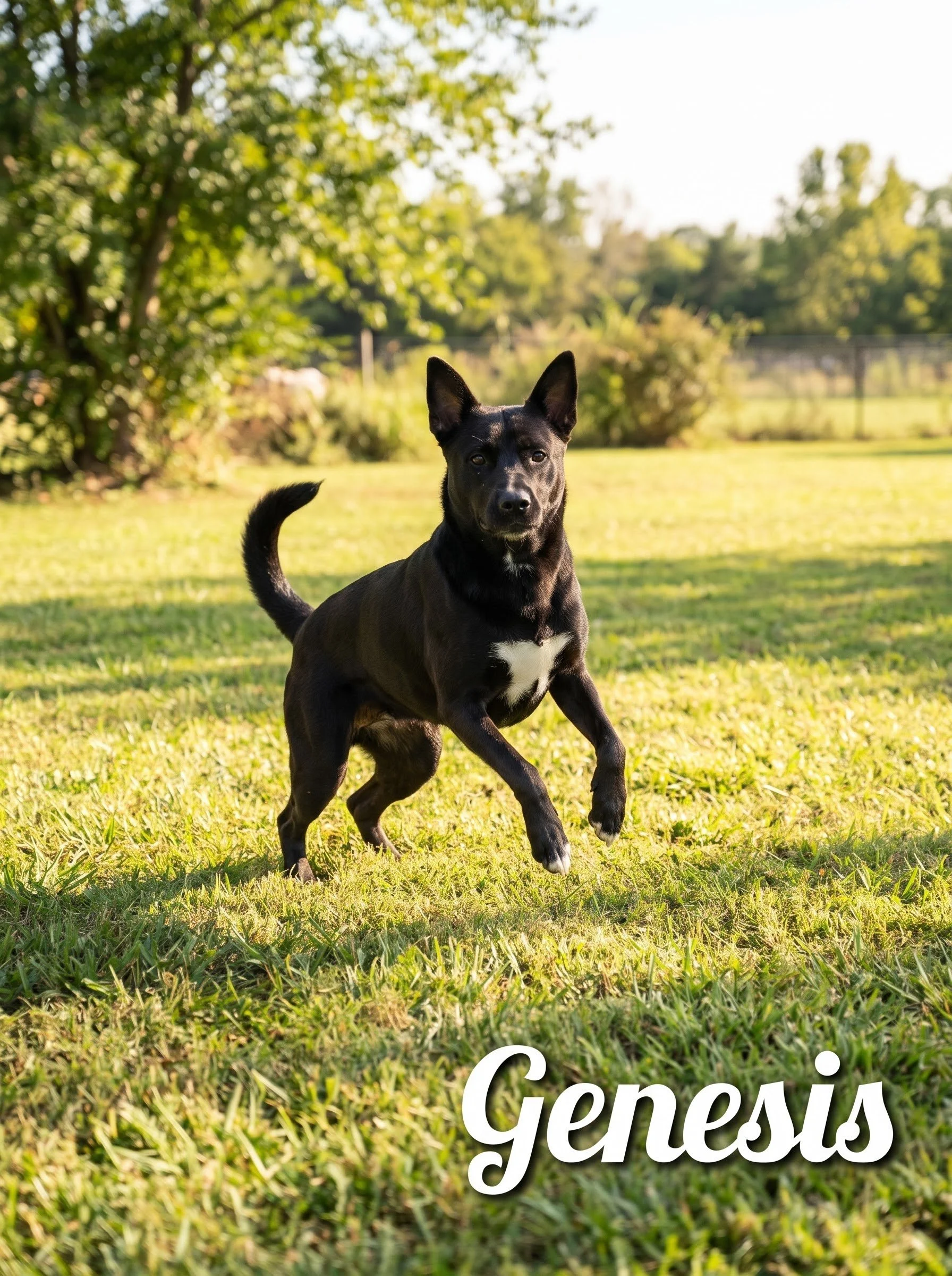Genesis is a 5-year-old female Lab/y Mix.
Genesis weighs 55 pounds.

Genesis is a very sweet girl who absolutely LOVES water!! Swimming pools, troughs and water hoses are her favorite, but lord knows if it's raining she isn't going outside!!

Her BFF