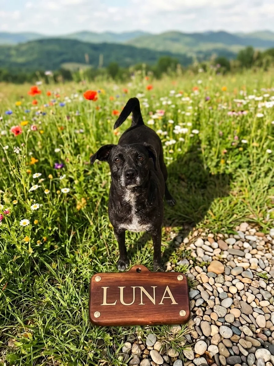 Luna is a female Fiest/Lab Mix
Luna weighs 30 pounds

Luna is about 8 years old and is quite the strange bird.

She will shred any blanket in her crate.
She is an avid drooler.
She loves chew bones and playing with friends.

She is a creature of habi