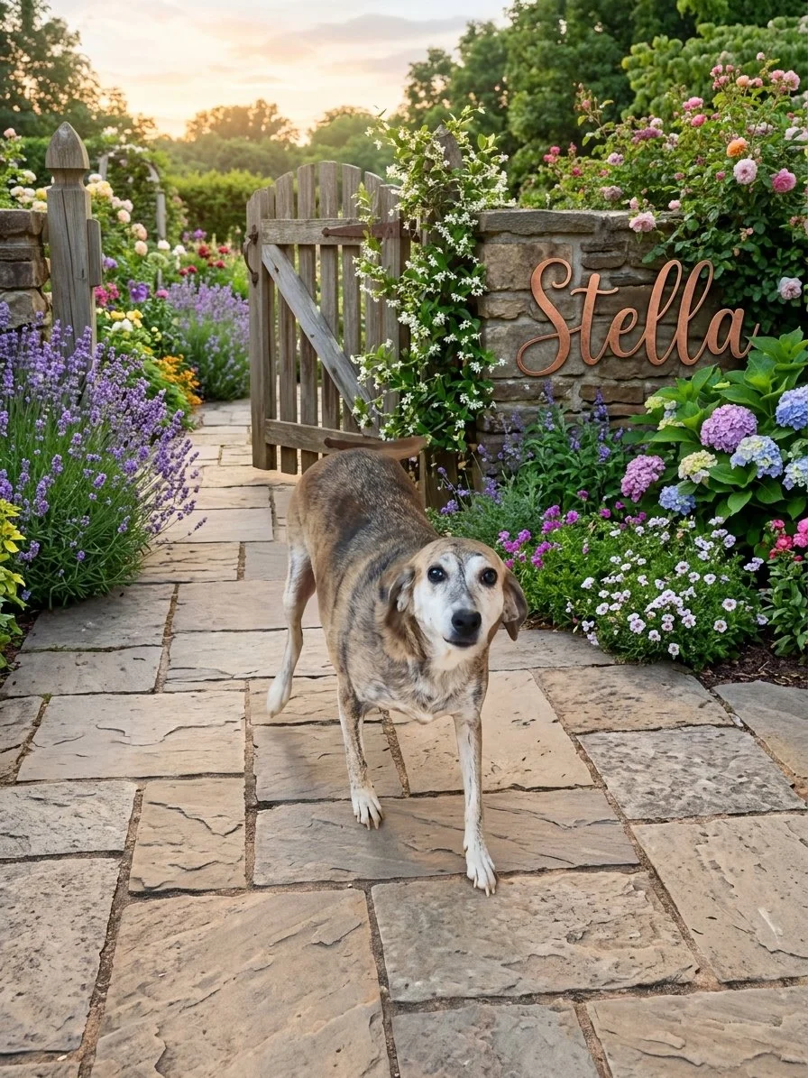 Stella is a beautiful hound girl!! 
She is 4 years old and 49 pounds.
Stella was found as a stray.
She came into rescue not kowing what a bed, toy or love was. She has blossomed into a free spirit who loves to sunbathe.
Dog friendly
Cat Friendly
Crat