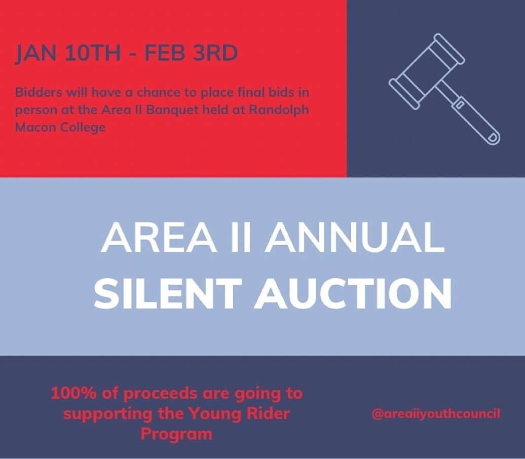 The 2024 Area 2 Auction is LIVE! All proceeds benefit Area 2 Young Riders, one of the most robust YR programs in the country. Link in profile 👆👆Happy bidding!! 

#area2eventing #useaarea2 #area2auction #area2youngriders