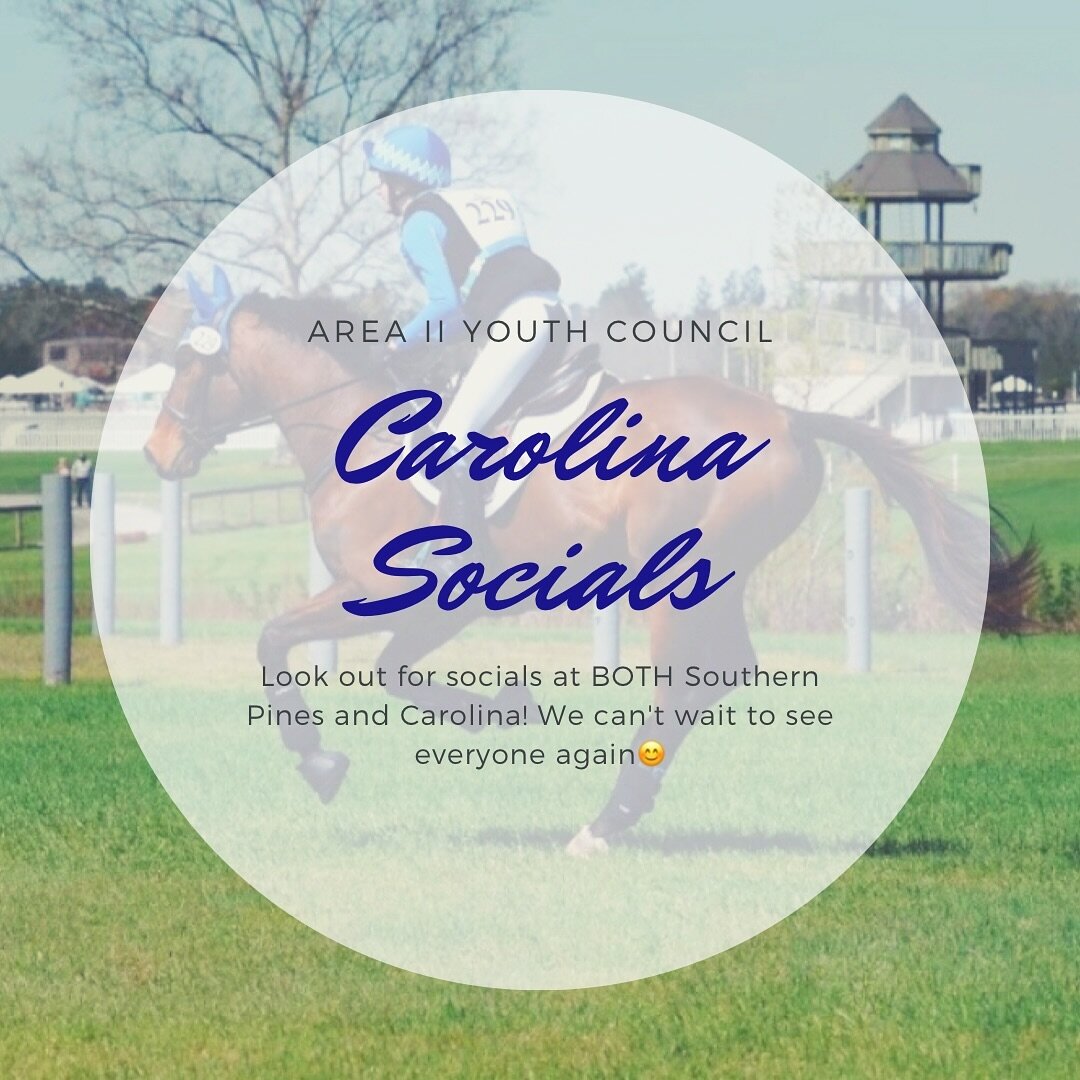 Both @carolinahorsepark are right around the corner! There will be an official social at Carolina International and an unofficial social at Southern Pines - this just means a little get together. Keep a lookout for more information on both! We are so