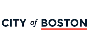 City of Boston logo with text 'City of Boston' and a red underline.