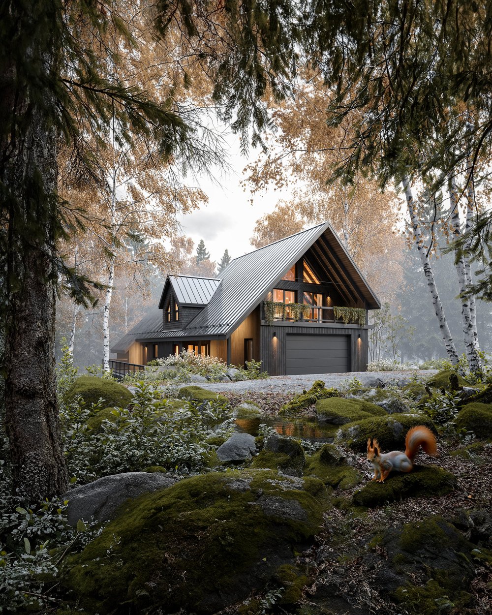 Nesslin Lake House — architectural visualization by Bobak Studio