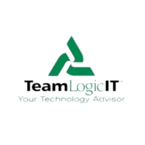 Logo of TeamLogic IT with a green triangular symbol and the tagline 'Your Technology Advisor'.
