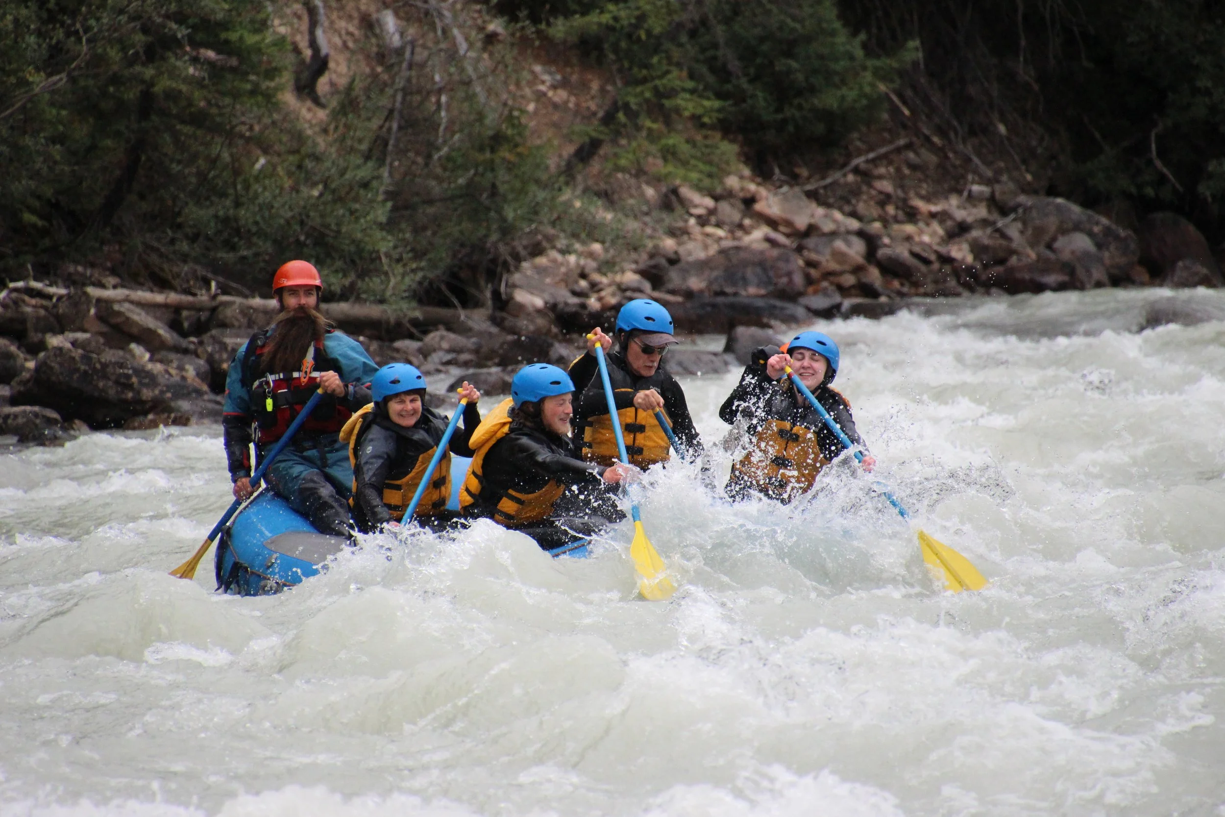 Sunwapta River whitewater rafting near Jasper National Park on the Banff to Jasper drive