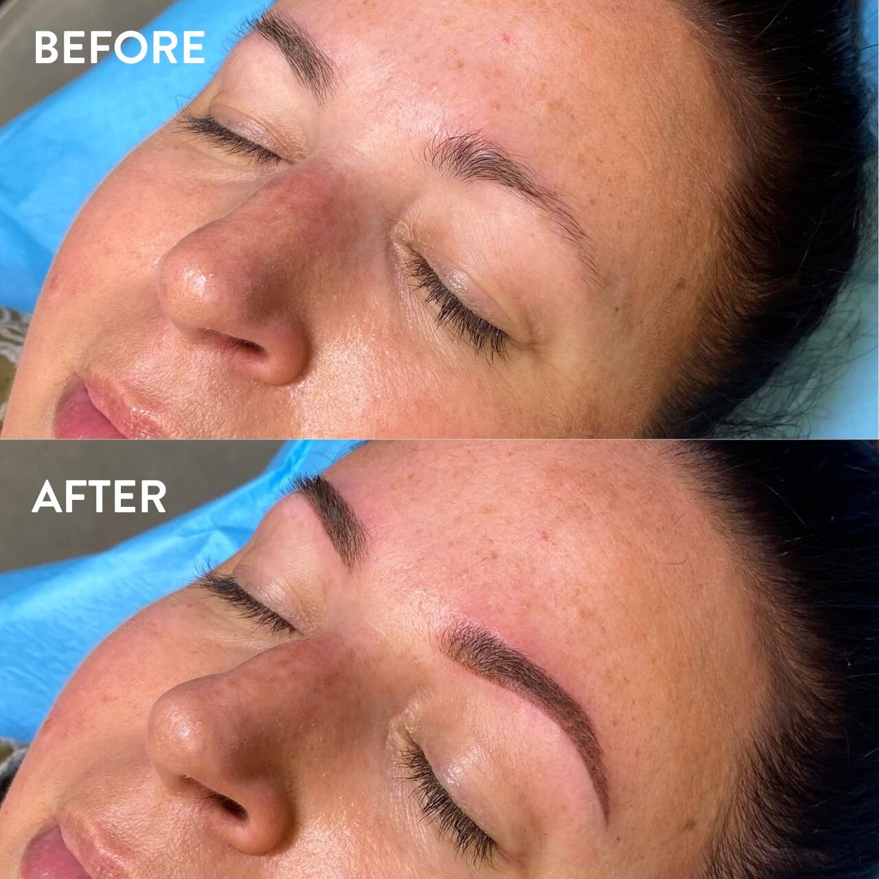 Effortless brows. Powder brows banish the harsh and blocked lines that spring to mind with brow cosmetic tattoo. These are powdery and fluffy with a faded front and a crisp tail.

Brows by Hannah.

20% off SPMU (Semi-Permanent Makeup) Brows available