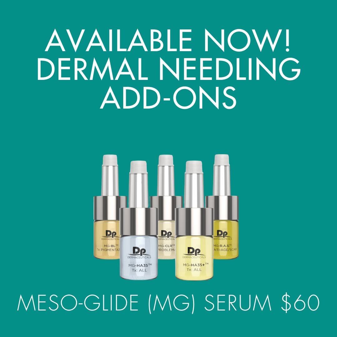 Do you want to boost your dermal needling treatment?

We're now offering Meso-Glide serums and the &Uuml;BER PRO peel to enhance your treatment and results.