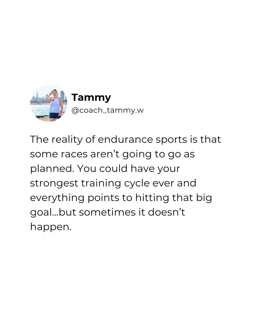 One of the hardest parts of coaching is when an athlete has a bad race for their goal race. I have a front row seat to all the hard work they&rsquo;ve put in over months and months&hellip;and when it goes sideways, my heart breaks for them. 

This sp