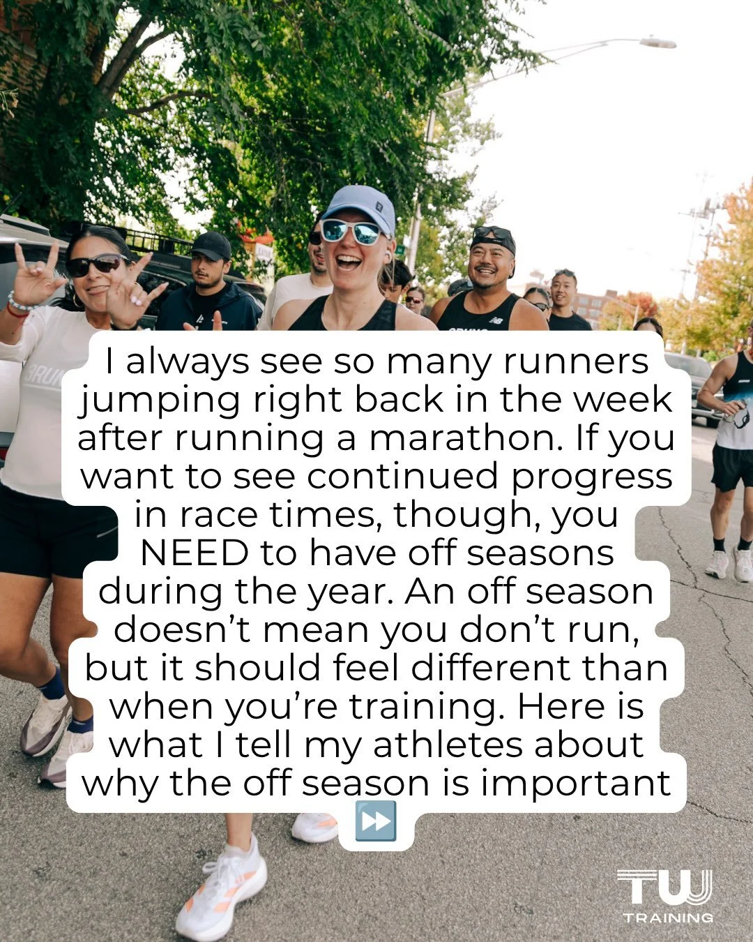 There&rsquo;s no prize for how quickly you can jump back into running after racing your goal race 🤨 

Let yourself miss running and be okay with losing some fitness - you&rsquo;re not always going to be in peak shape.

Even the elites take time off 