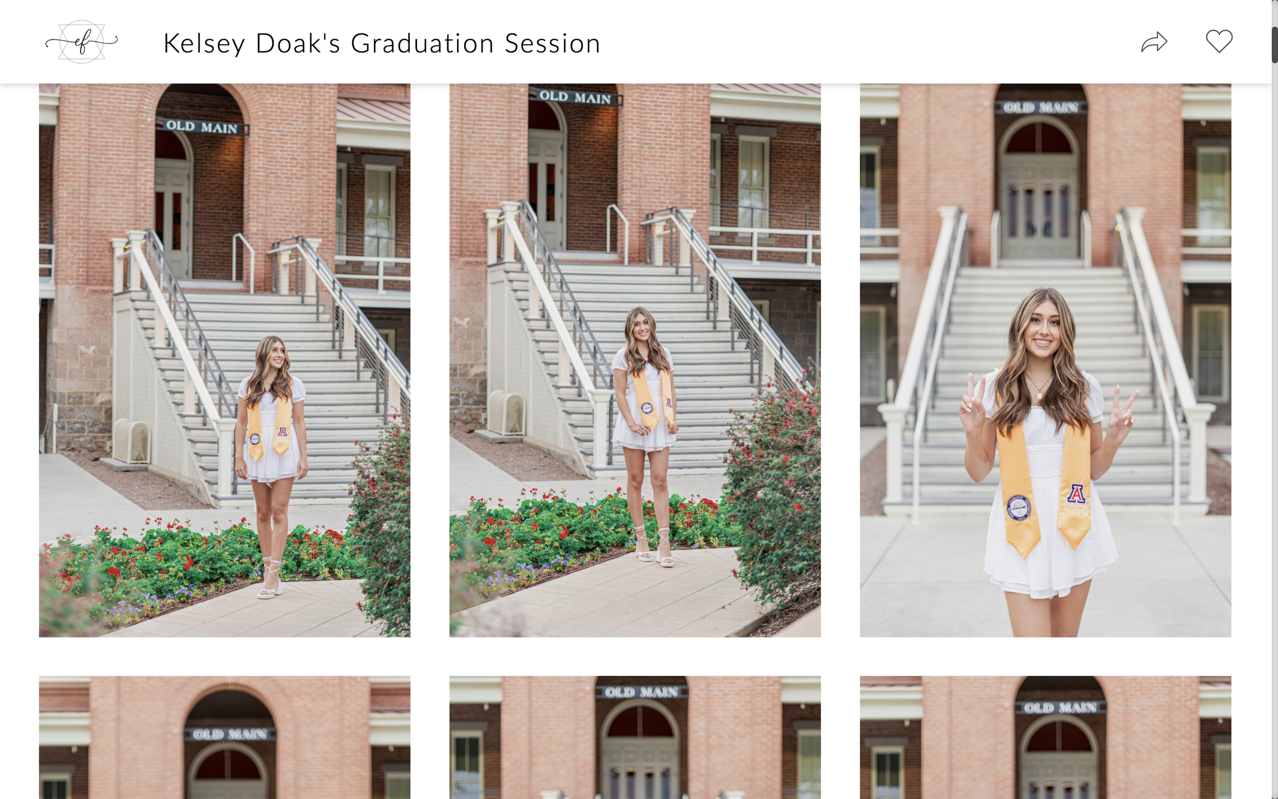  This is an example of a graduation session’s client gallery 