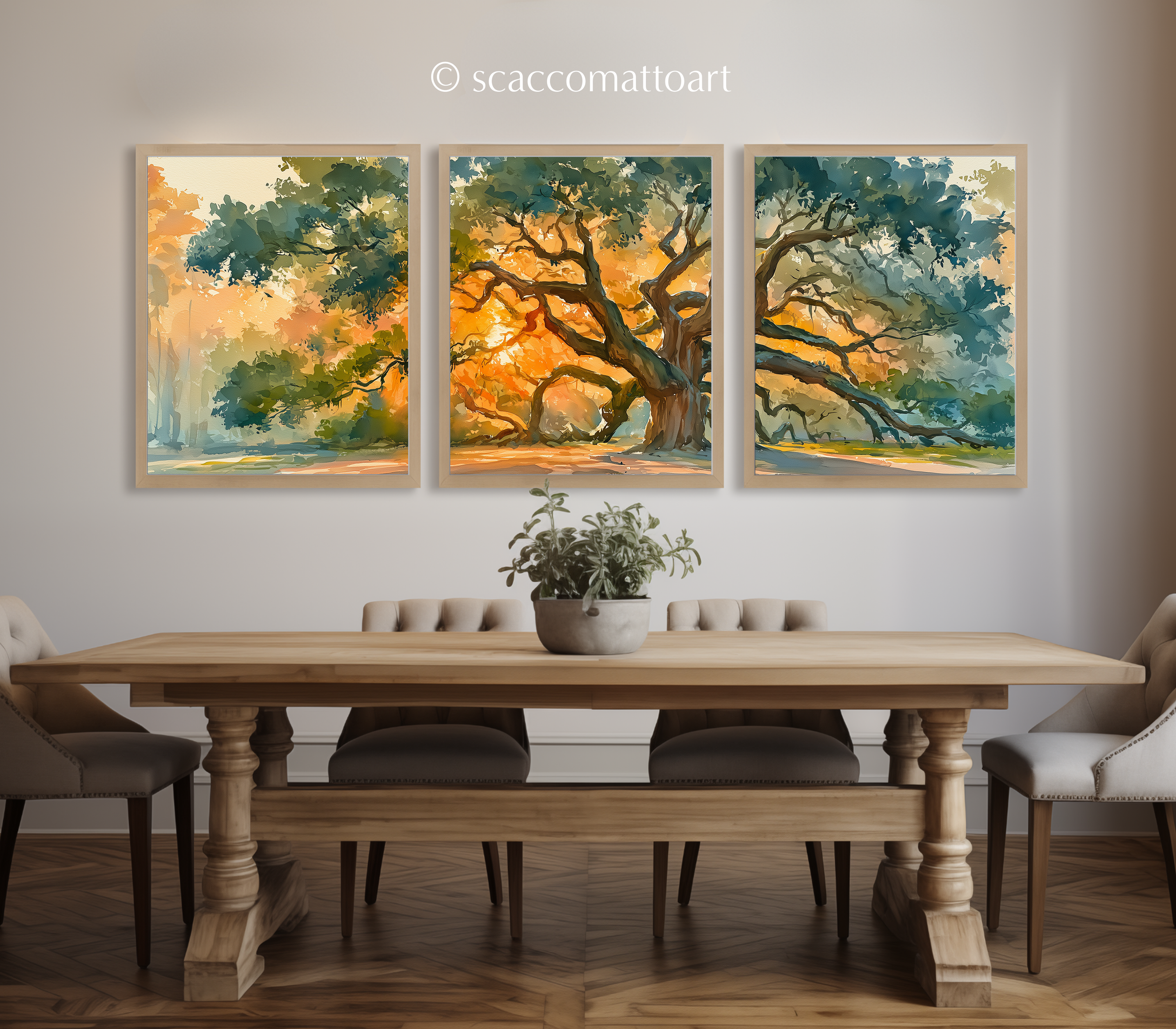 angel-oak-south-carolina-live-oak-watercolor-triptych-wall-art-dining-room.webp