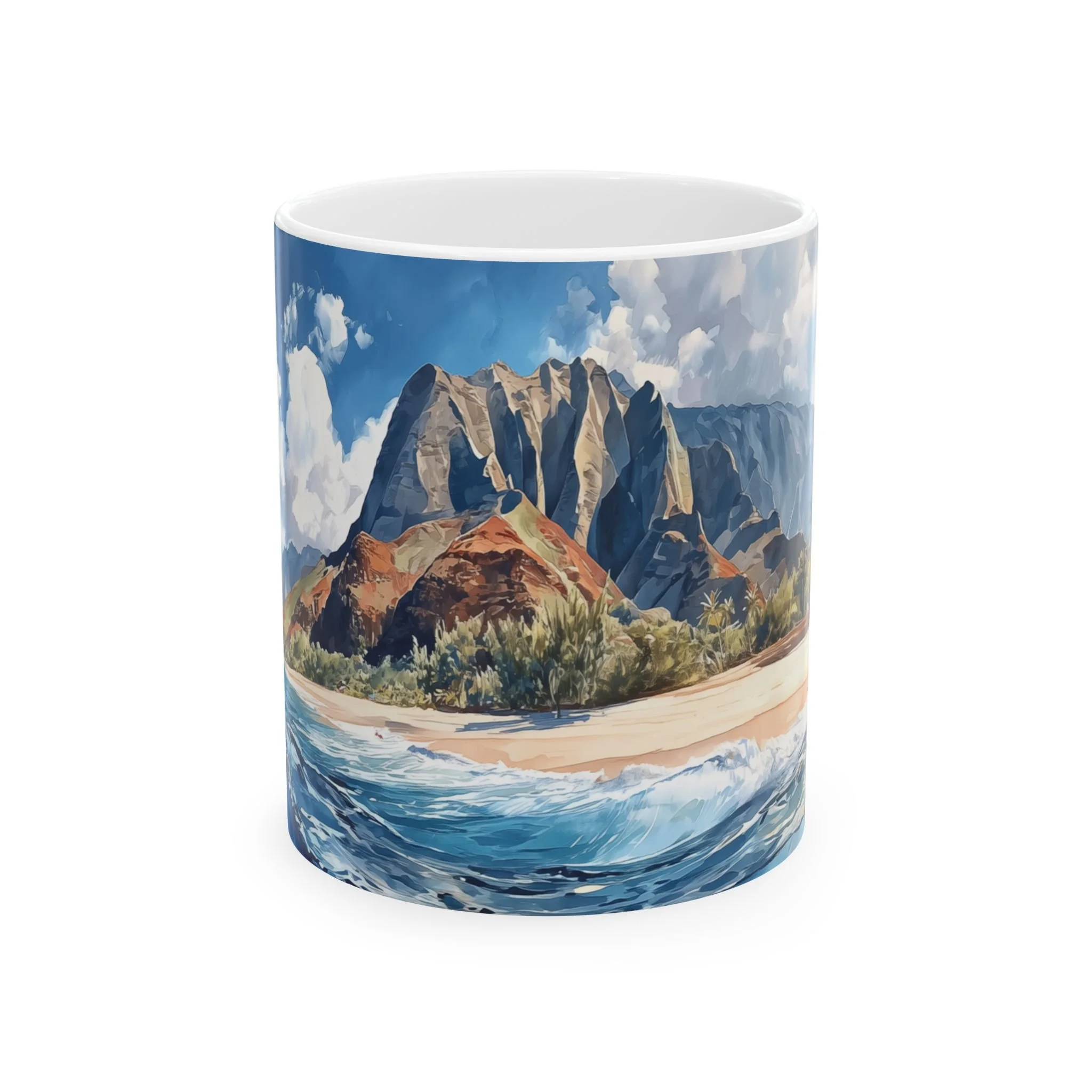 Na Pali Coast Kauai Mug Water View Hawaii Souvenir Coffee Mug Ocean Landscape Cup