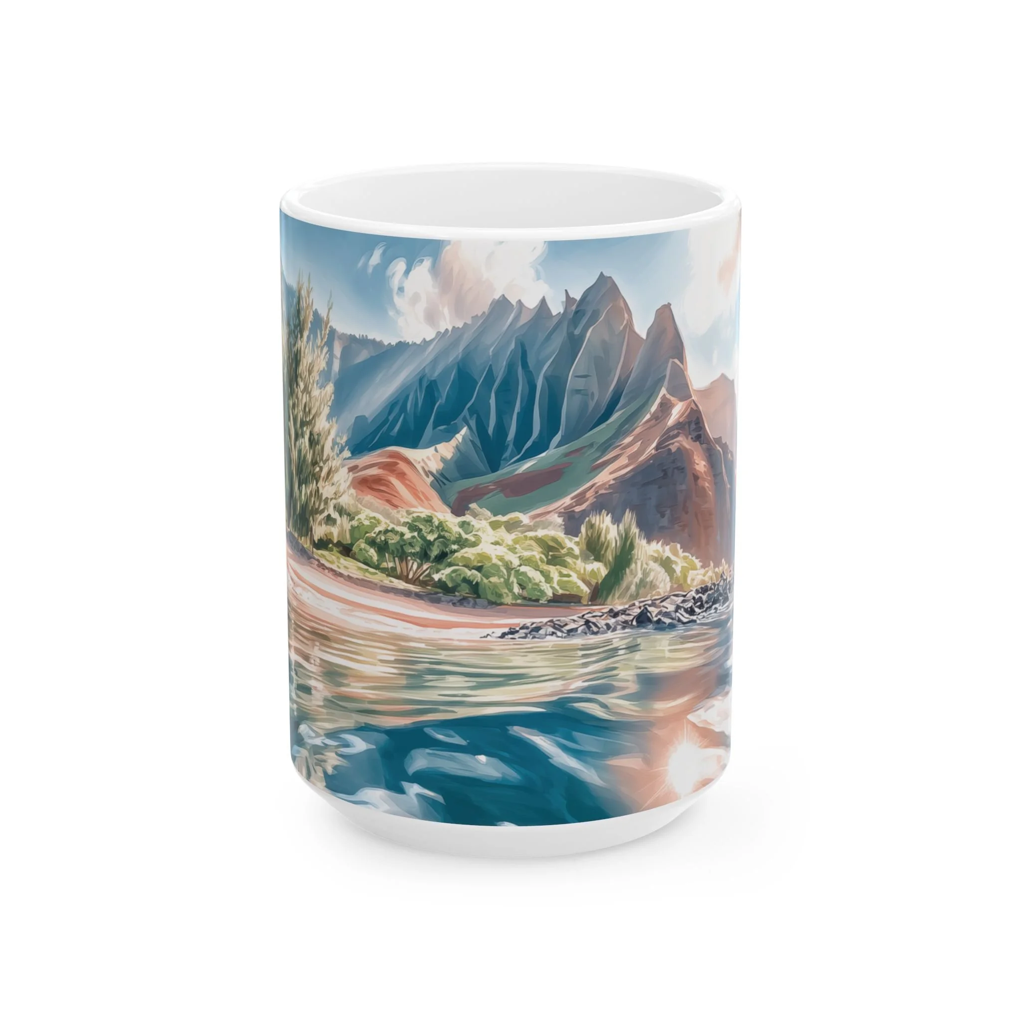 Na Pali Coast Water Reflection Mug Kauai Hawaii Ocean Coffee Mug Coastal Souvenir Cup