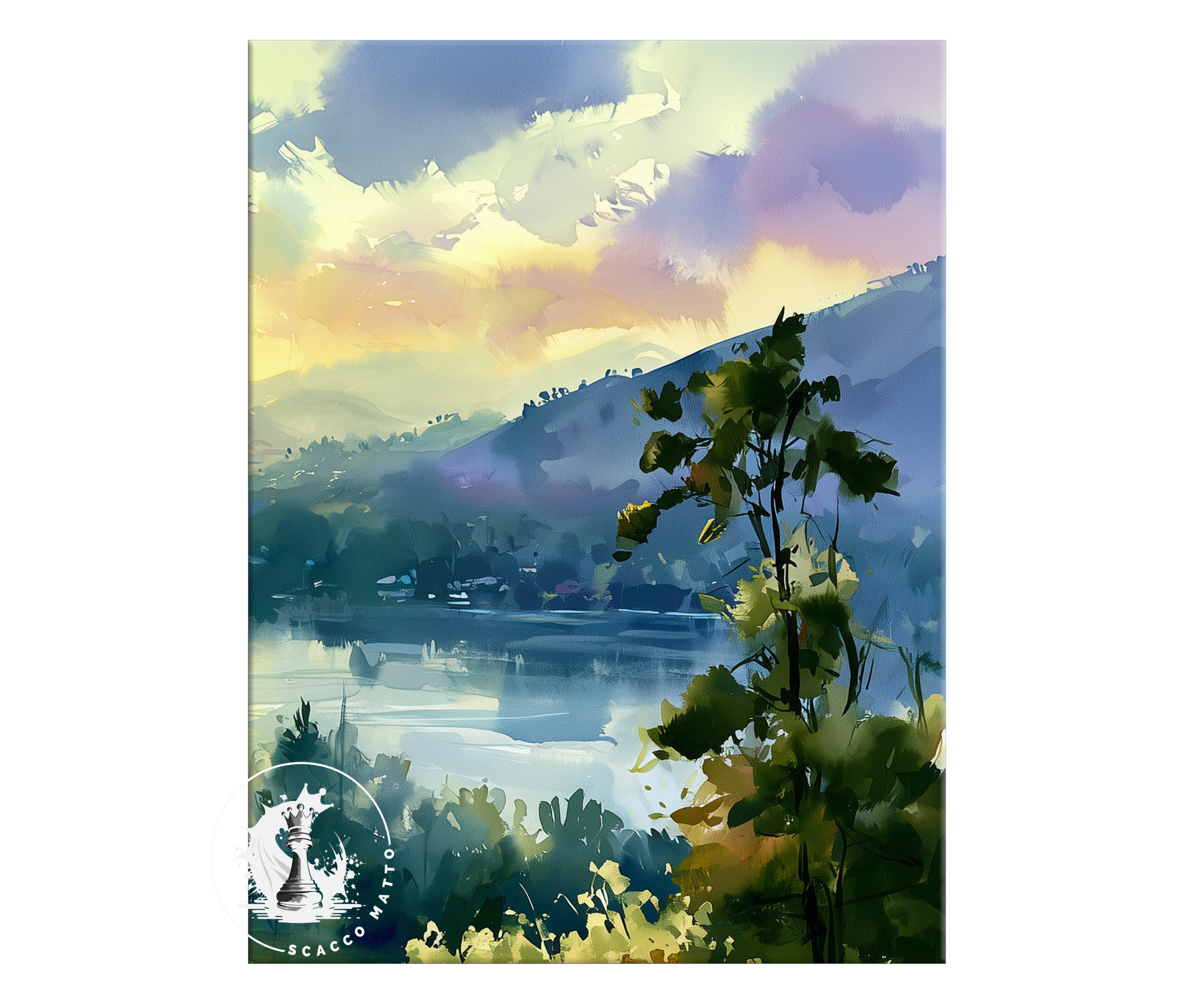 lake-lure-north-carolina-sunset-watercolor-triptych-wall-art-right-panel.webp