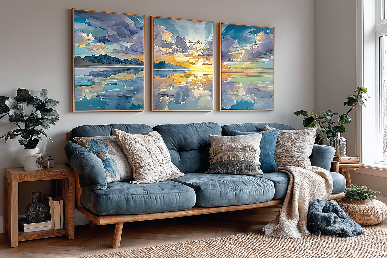 bonneville-salt-flats-utah-watercolor-triptych-wall-art-angle-living-room.webp