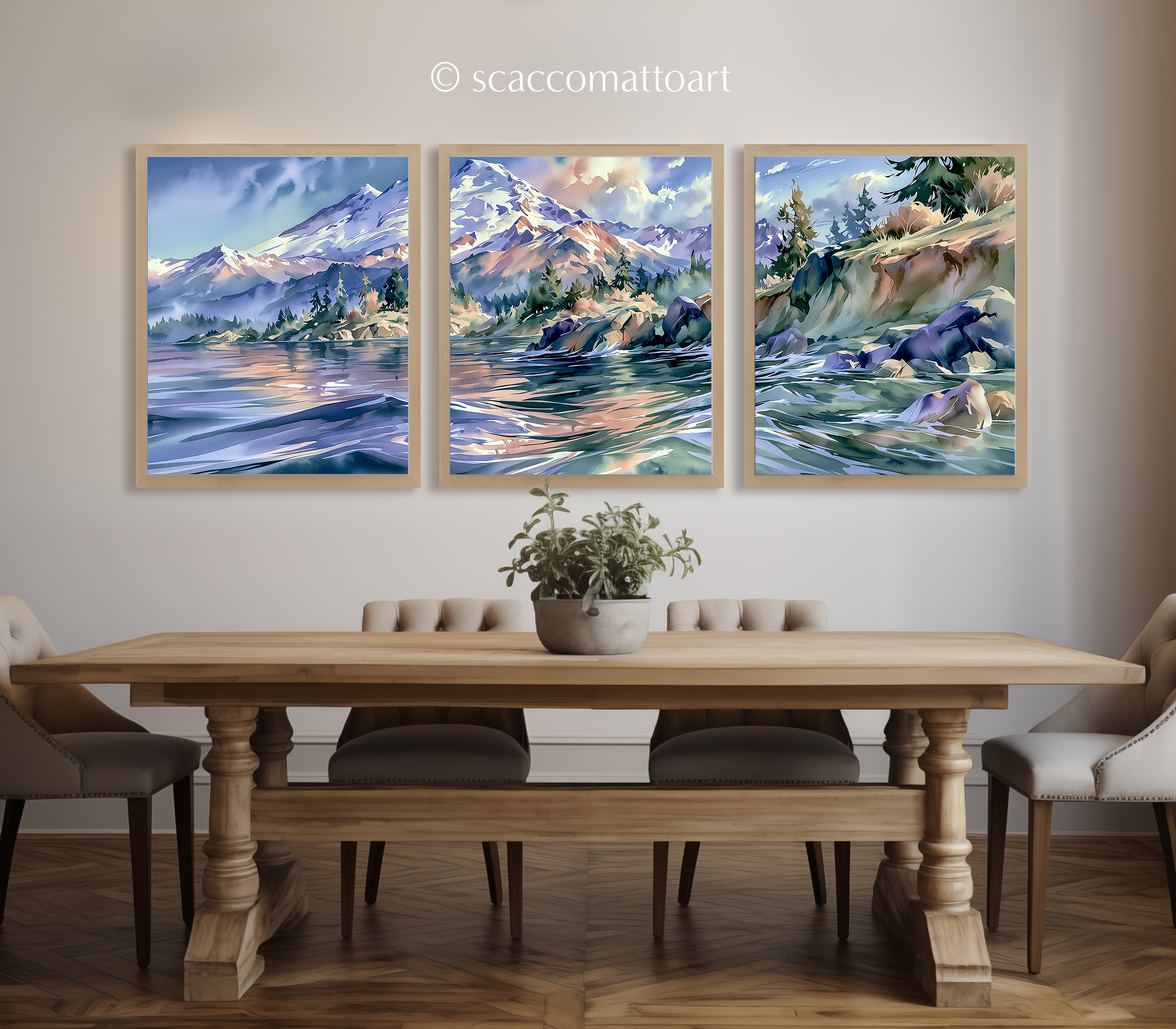 mount-baker-huntoon-point-washington-watercolor-triptych-wall-art-set-of-3-alpine-landscape-prints-dining-room.webp
