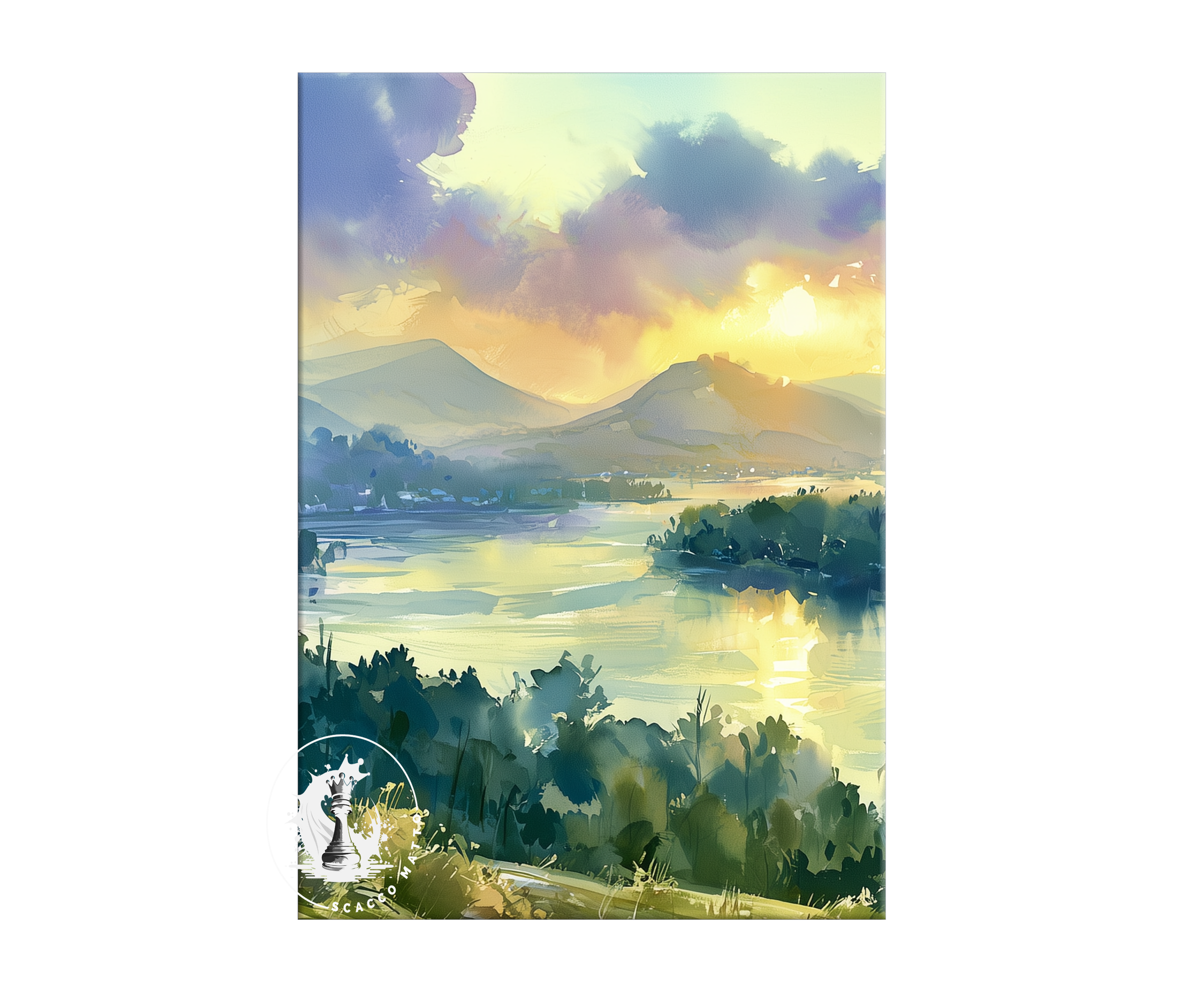 lake-lure-north-carolina-sunset-watercolor-triptych-wall-art-middle-panel.webp