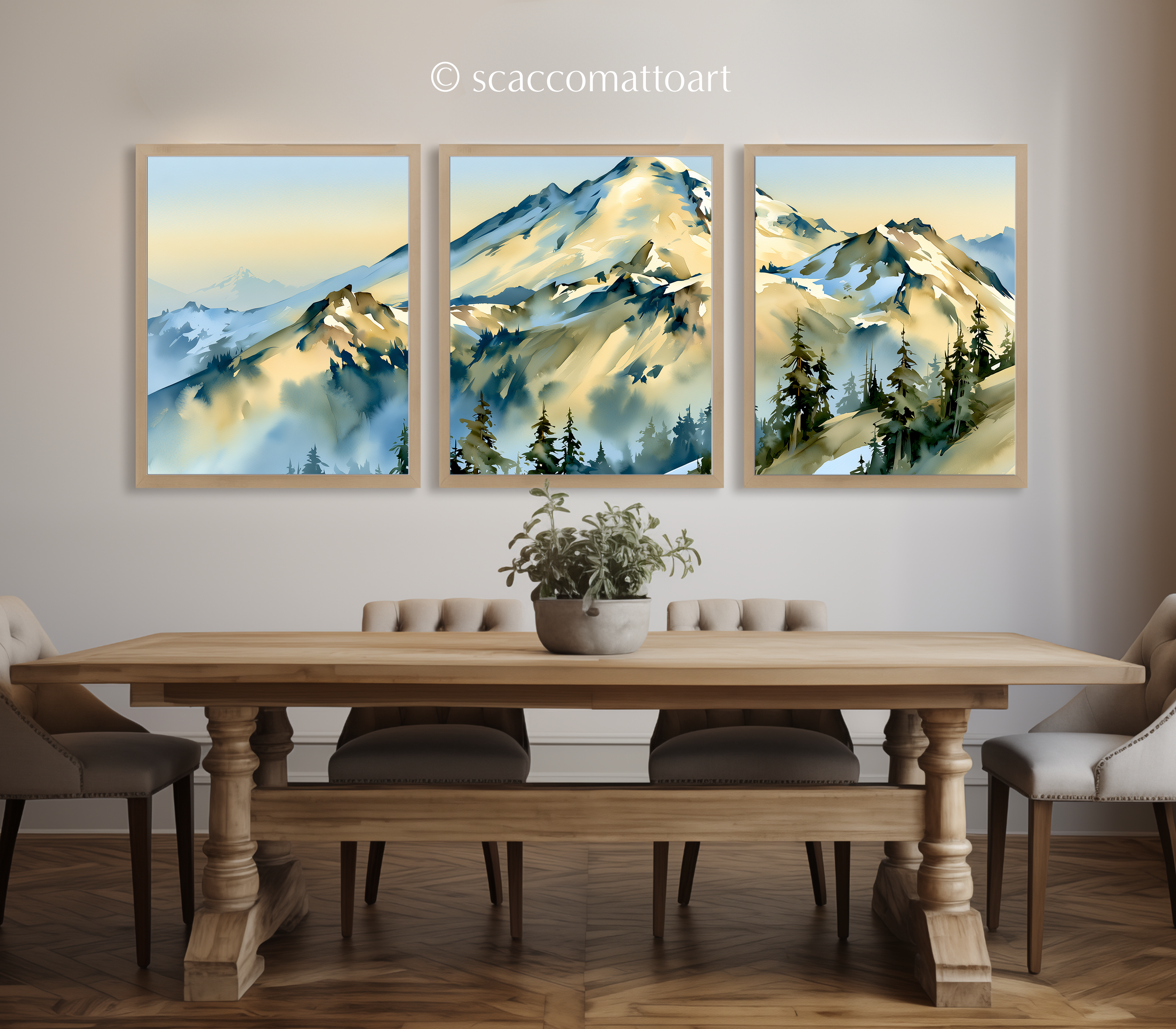 mount-baker-artist-point-washington-watercolor-triptych-wall-art-set-of-3-north-cascades-prints-dining-room.webp