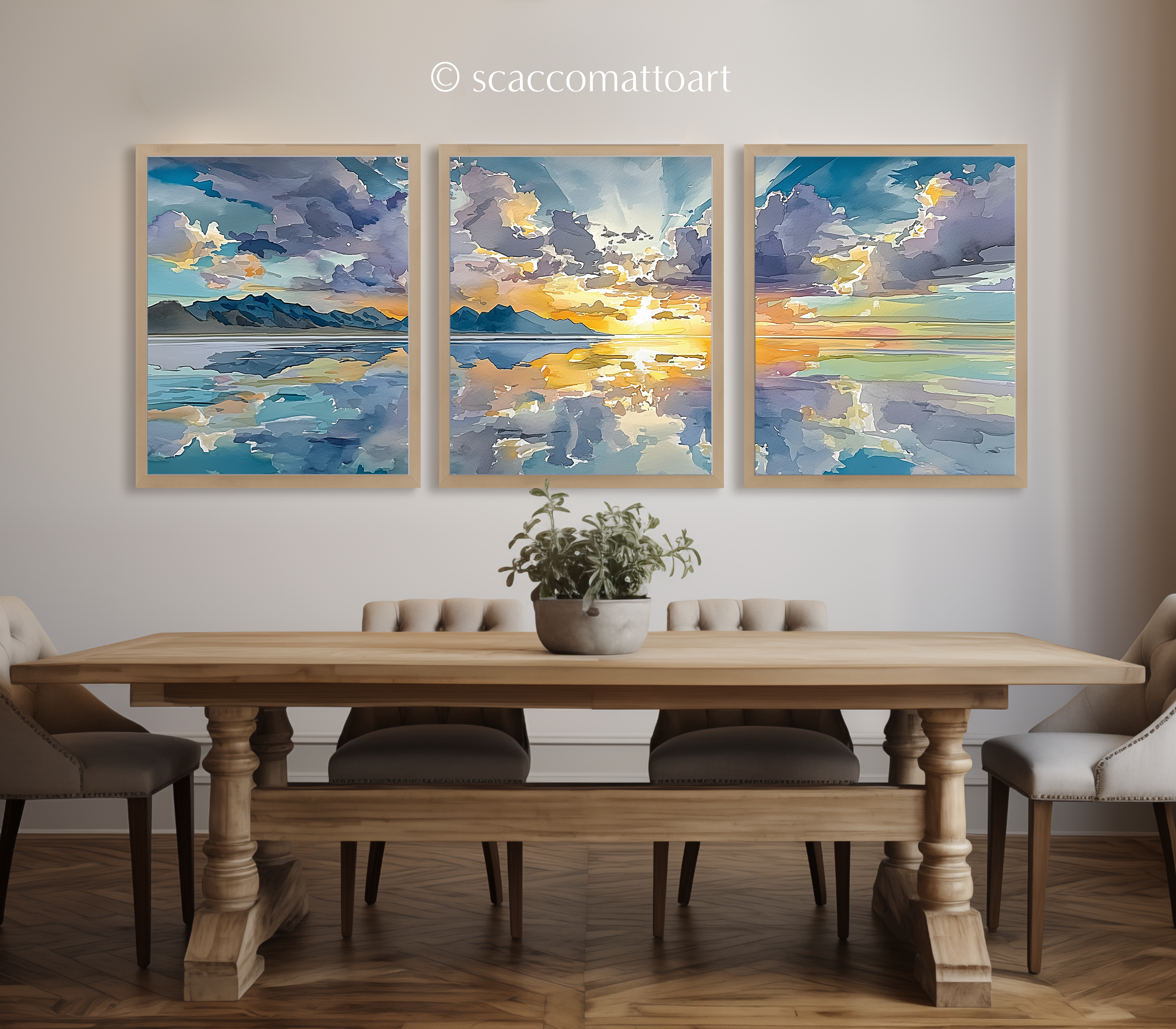 bonneville-salt-flats-utah-watercolor-triptych-wall-art-dining-room.webp