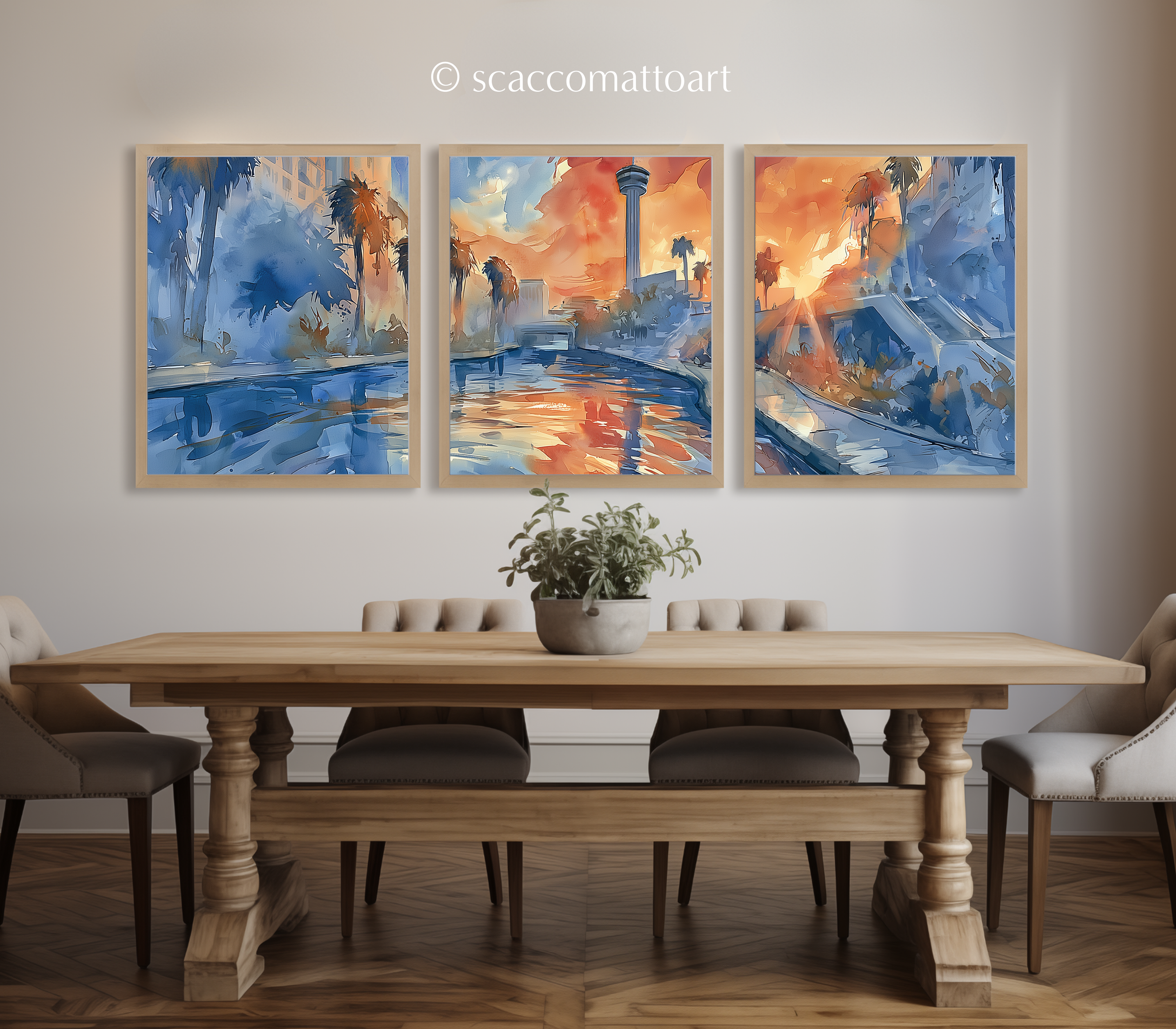 san-antonio-river-walk-city-scene-watercolor-triptych-wall-art-dining-room.webp