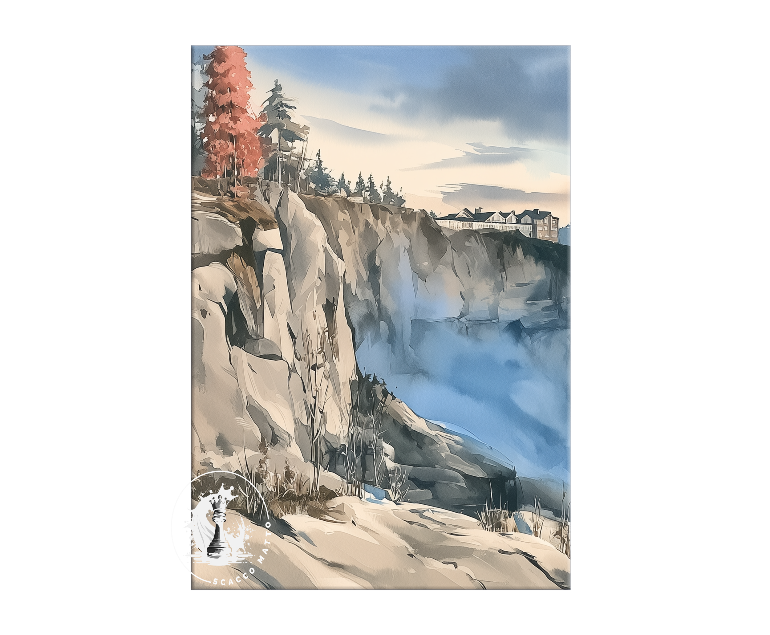 snoqualmie-falls-sunset-watercolor-triptych-wall-art-set-of-3-washington-waterfall-prints-left-panel.webp