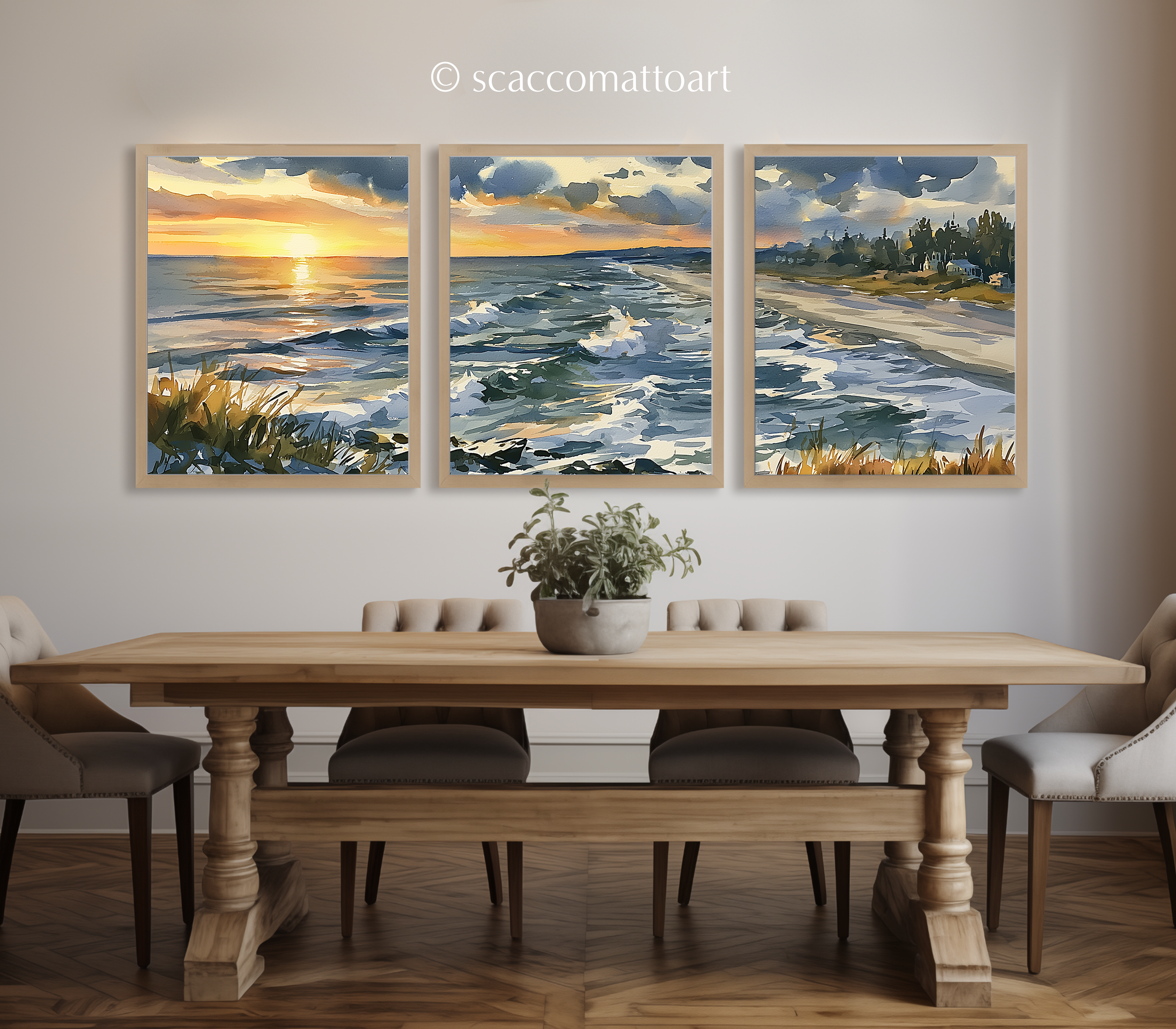 long-island-new-york-coastal-watercolor-triptych-wall-art-set-of-3-shoreline-prints-dining-room.webp