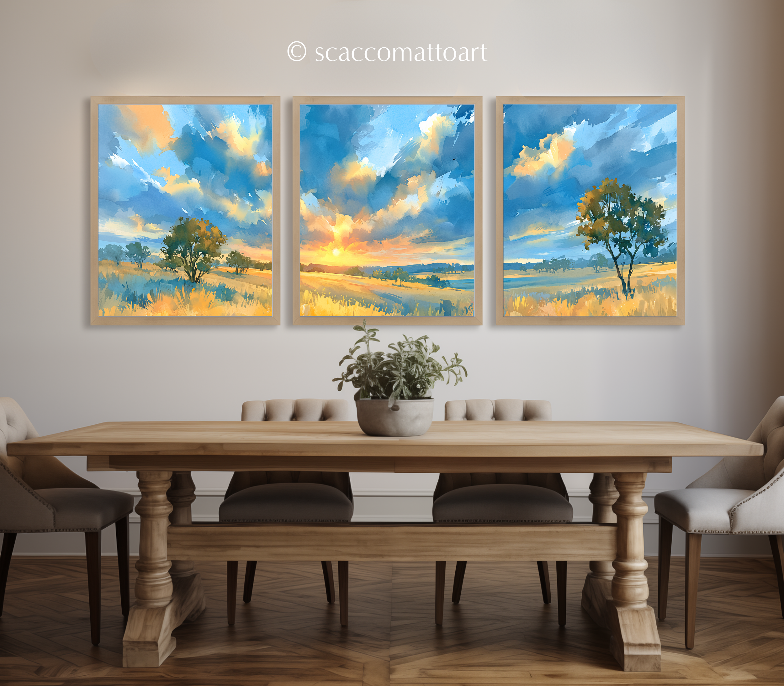 texas-hill-country-panoramic-vista-watercolor-triptych-wall-art-dining-room.webp