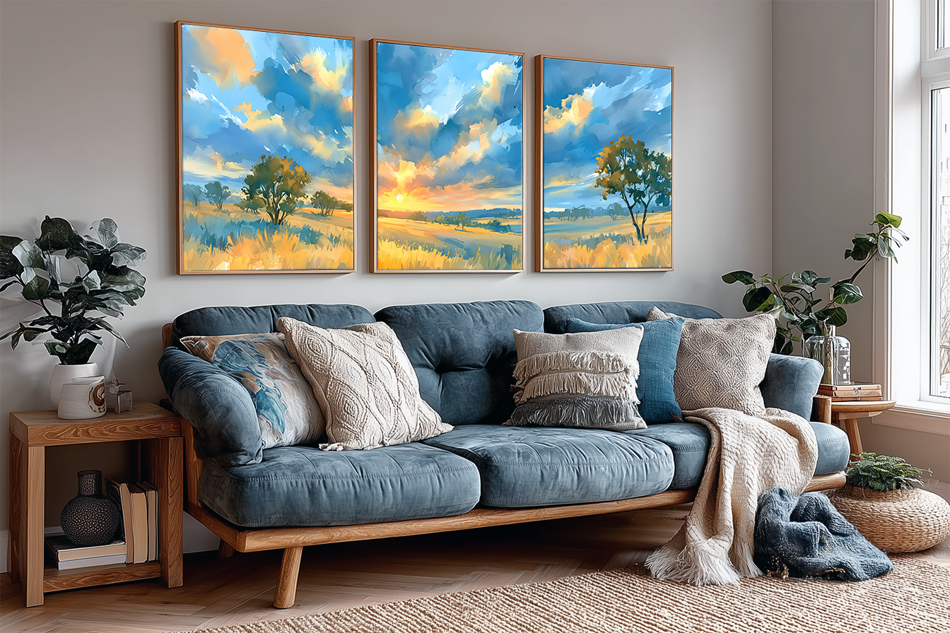 texas-hill-country-panoramic-vista-watercolor-triptych-wall-art-angle-living-room.webp