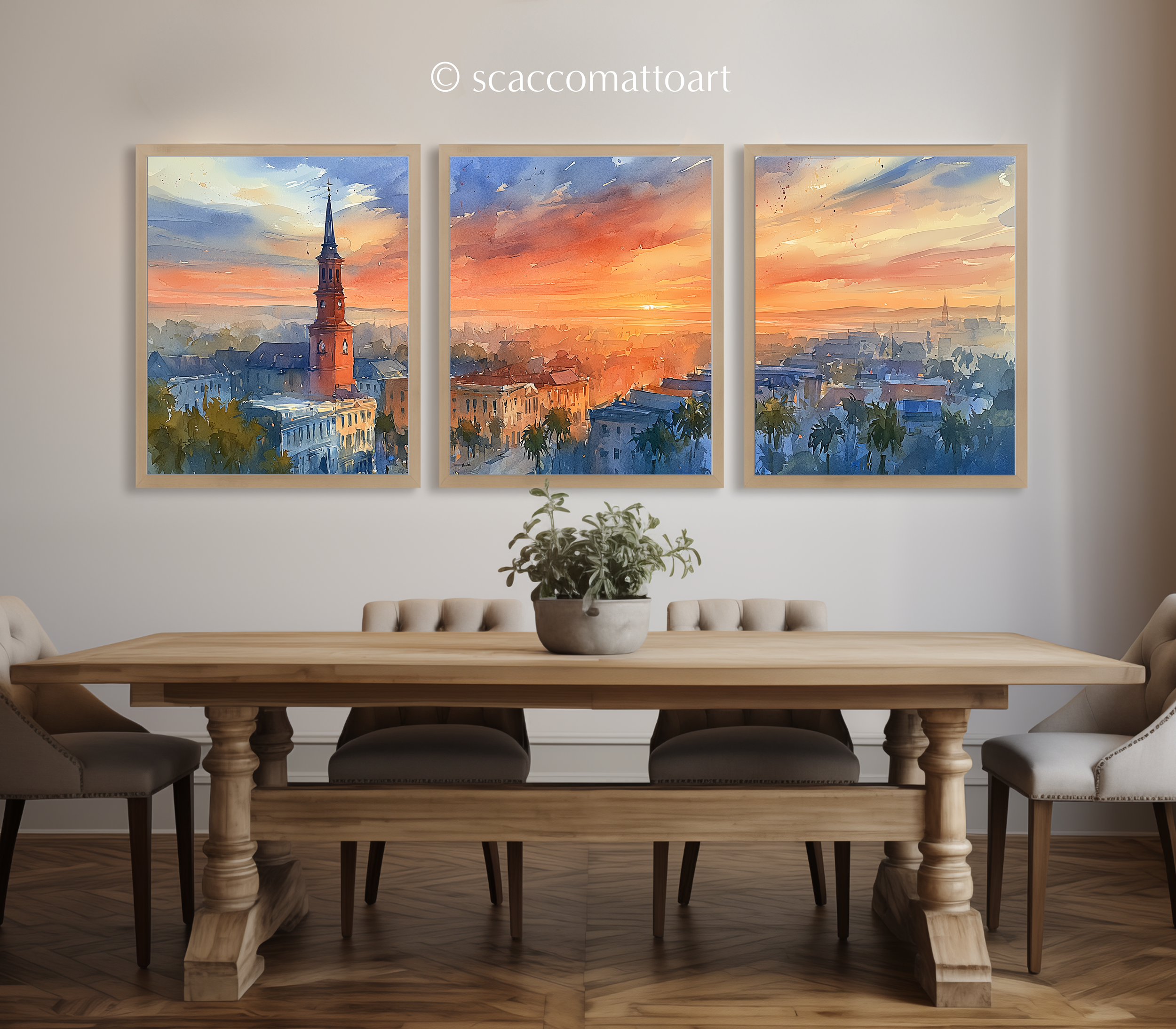 charleston-harbor-south-carolina-watercolor-triptych-wall-art-dining-room.webp