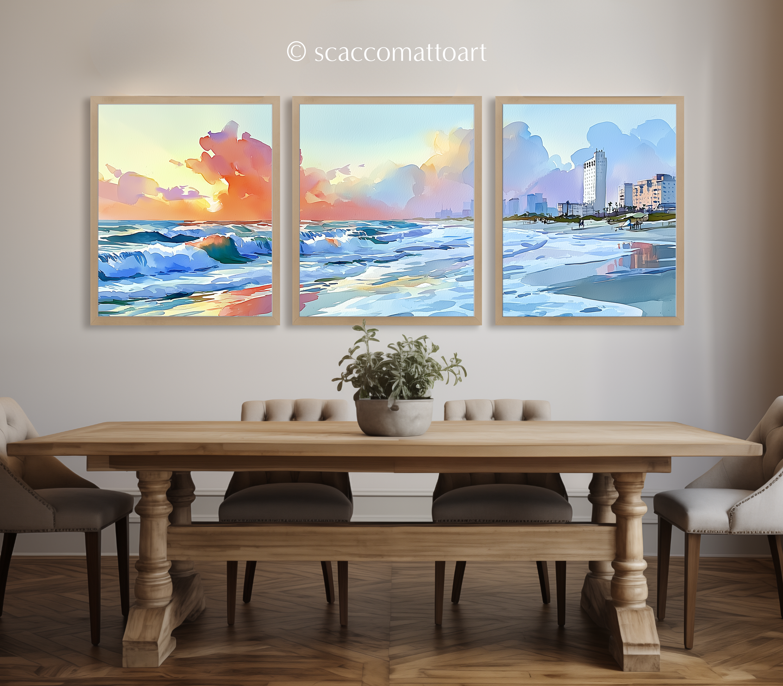 south-padre-island-texas-beach-dunes-watercolor-triptych-wall-art-dining-room.webp