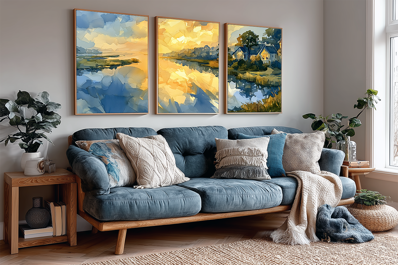 hilton-head-island-marsh-watercolor-triptych-wall-art-angle-living-room.webp