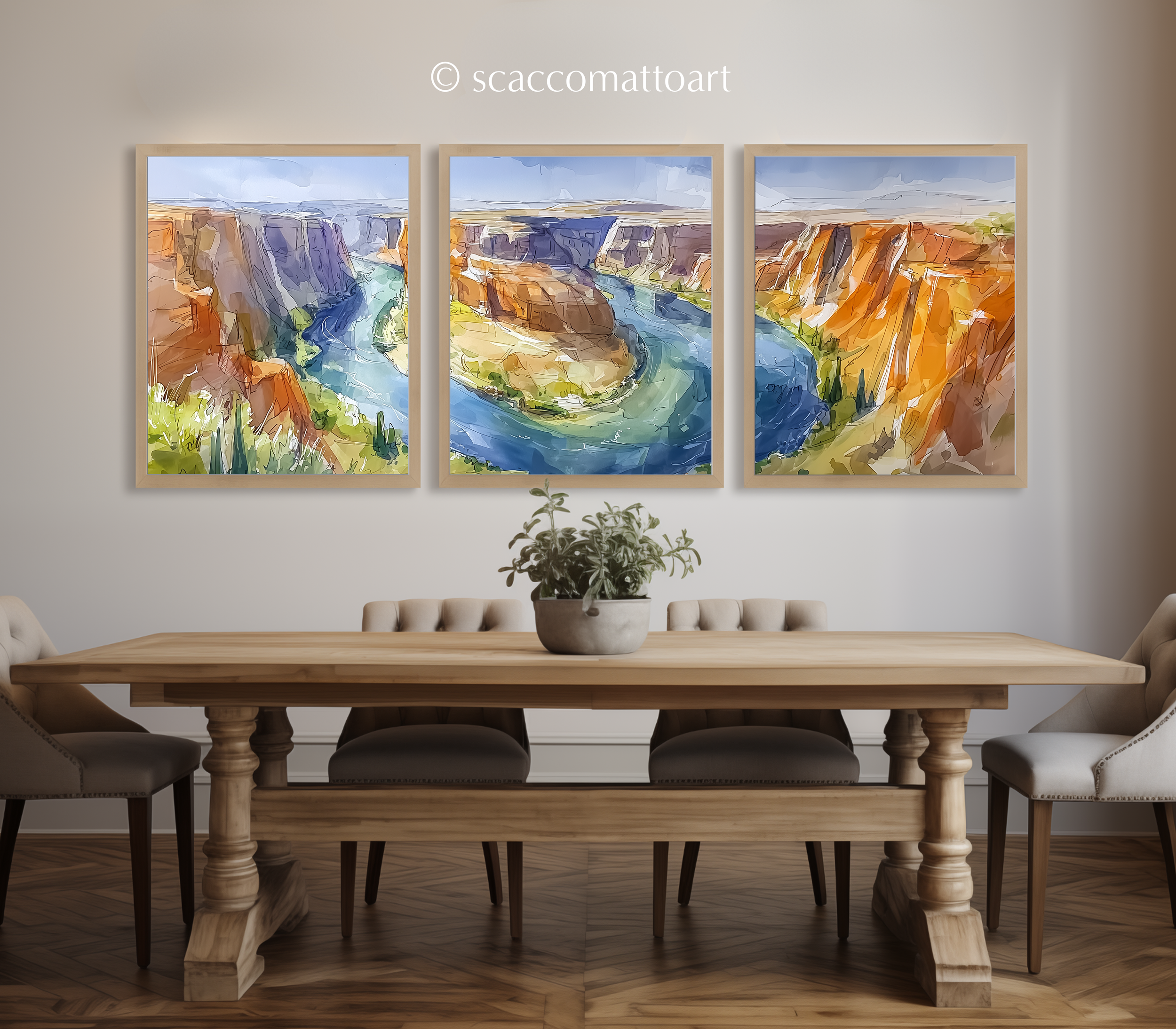 lake-powell-and-glen-canyon-utah-watercolor-triptych-wall-art-dining-room.webp
